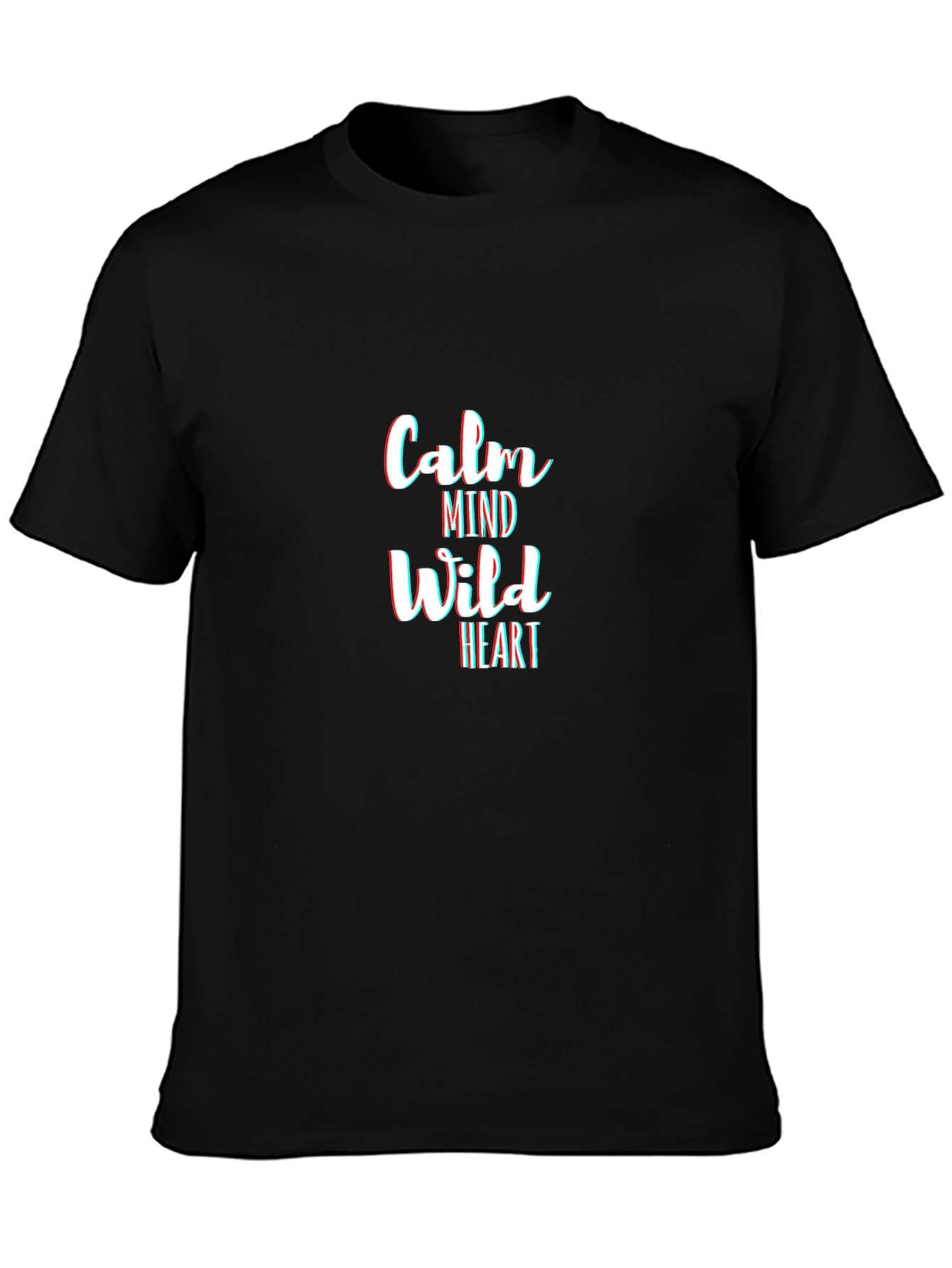 Black Calm Mind Wild Heart Black Graphic Tee view 3