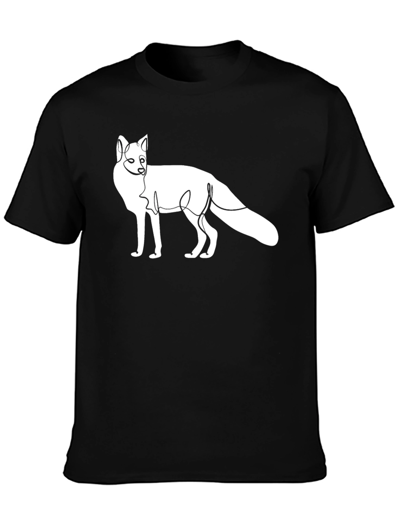 Black Abstract Fox Graphic Tee view 3