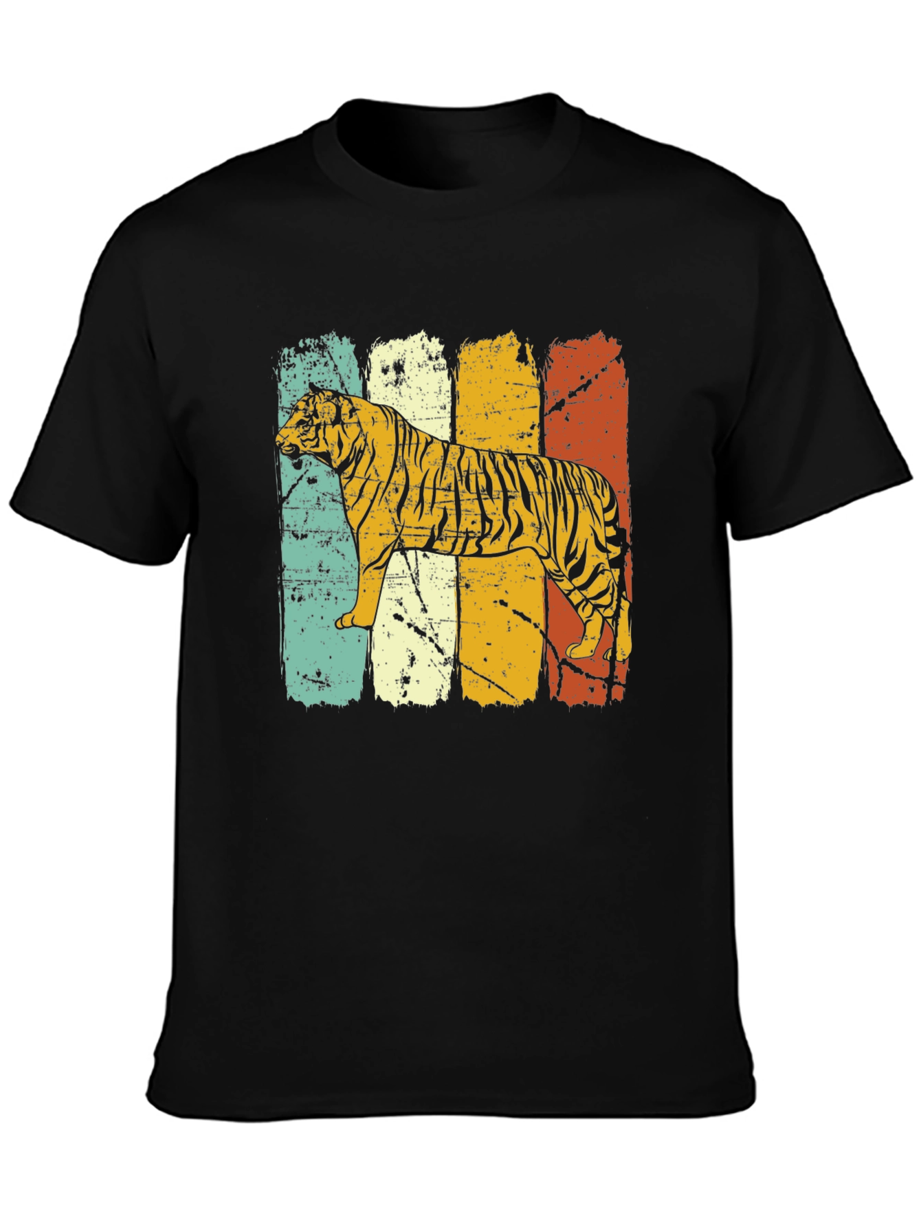 Black Retro Tiger Graphic Tee - Vintage Style view 3
