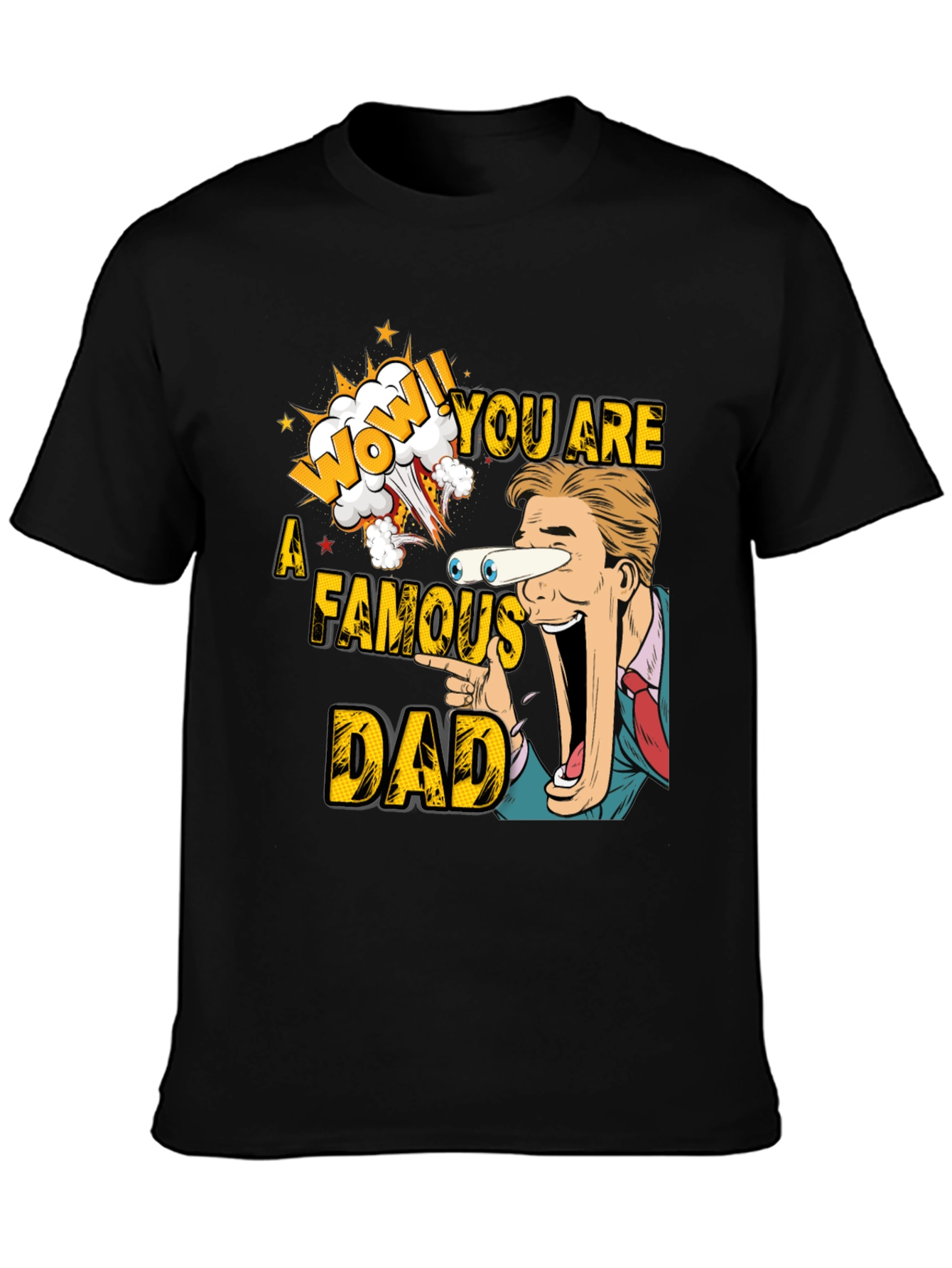 Black Funny Famous Dad T-Shirt  view 3