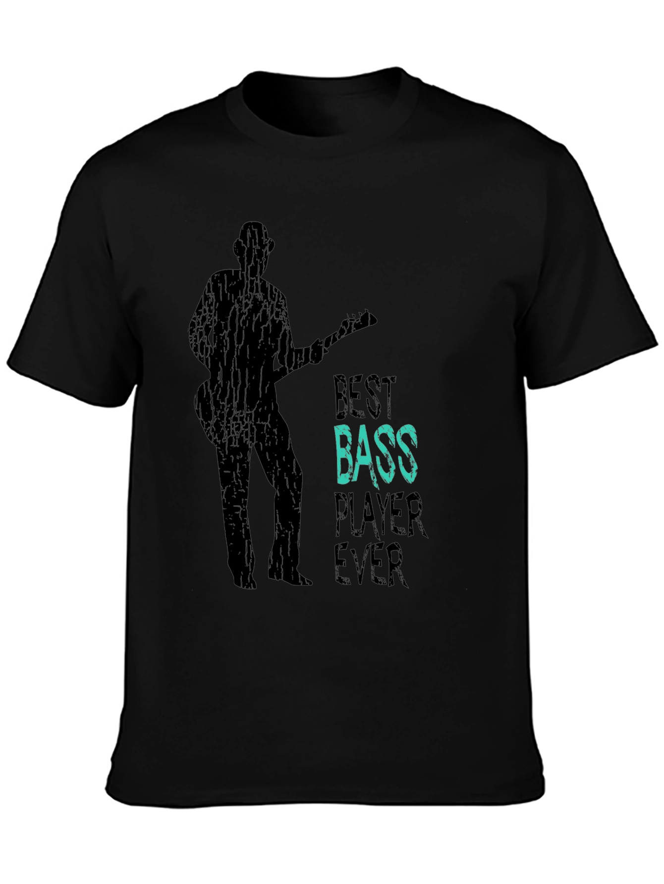 Black Best Bass Player Ever Graphic T-Shirt view 3