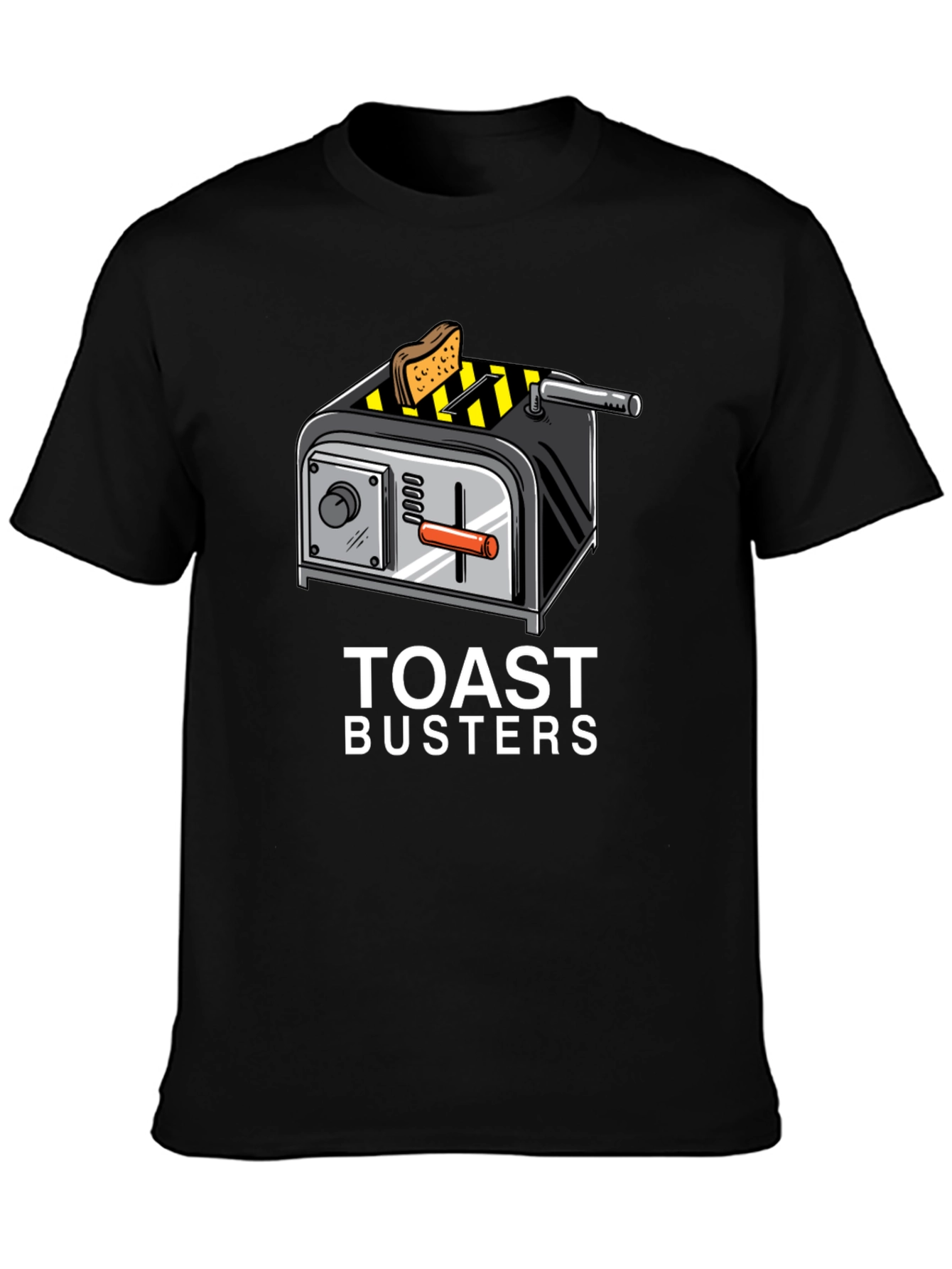 Black Toast Busters Graphic Tee - Funny Breakfast Shirt view 3