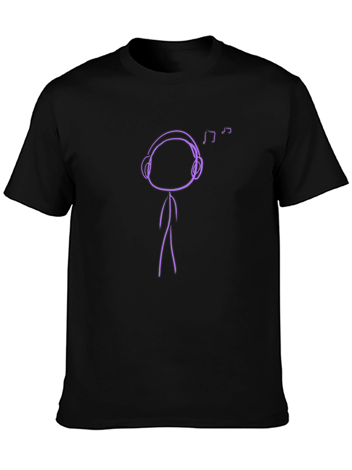 Black Music Lover Stick Figure Graphic Tee view 3