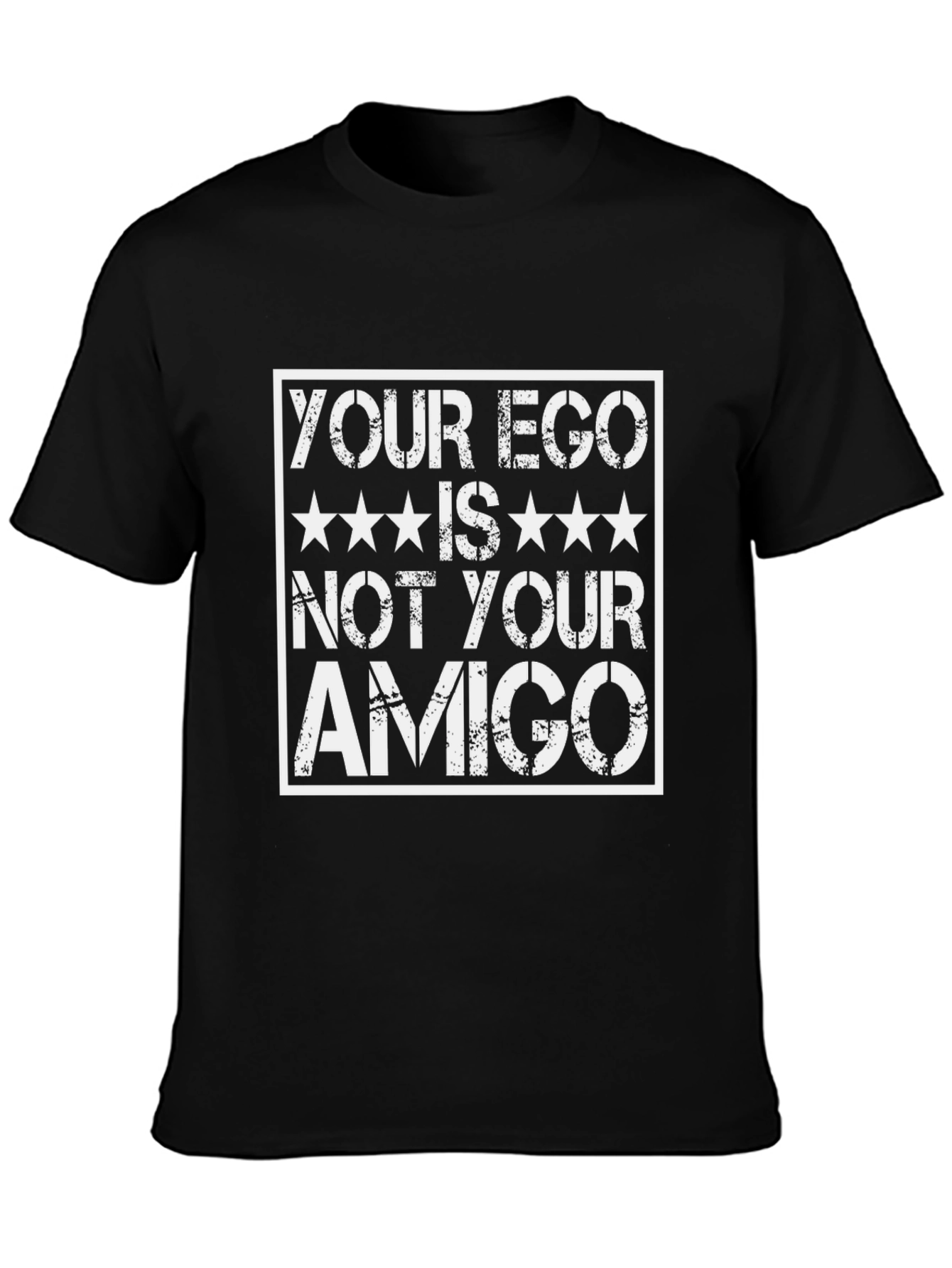 Black Your Ego Is Not Your Amigo Graphic Tee - Black view 3