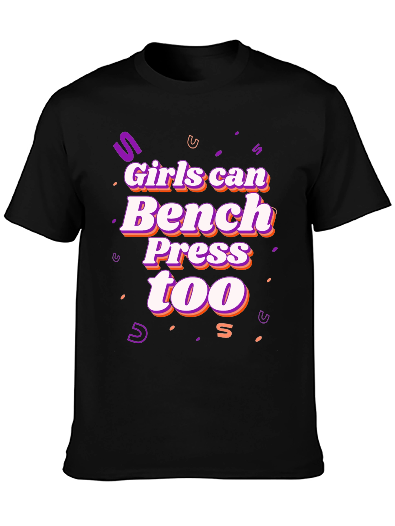 Black Girls Can Bench Press Too T-Shirt view 3