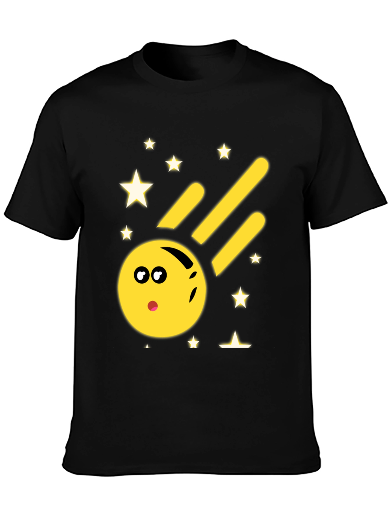 Black Comet Face Graphic Tee - Black view 3
