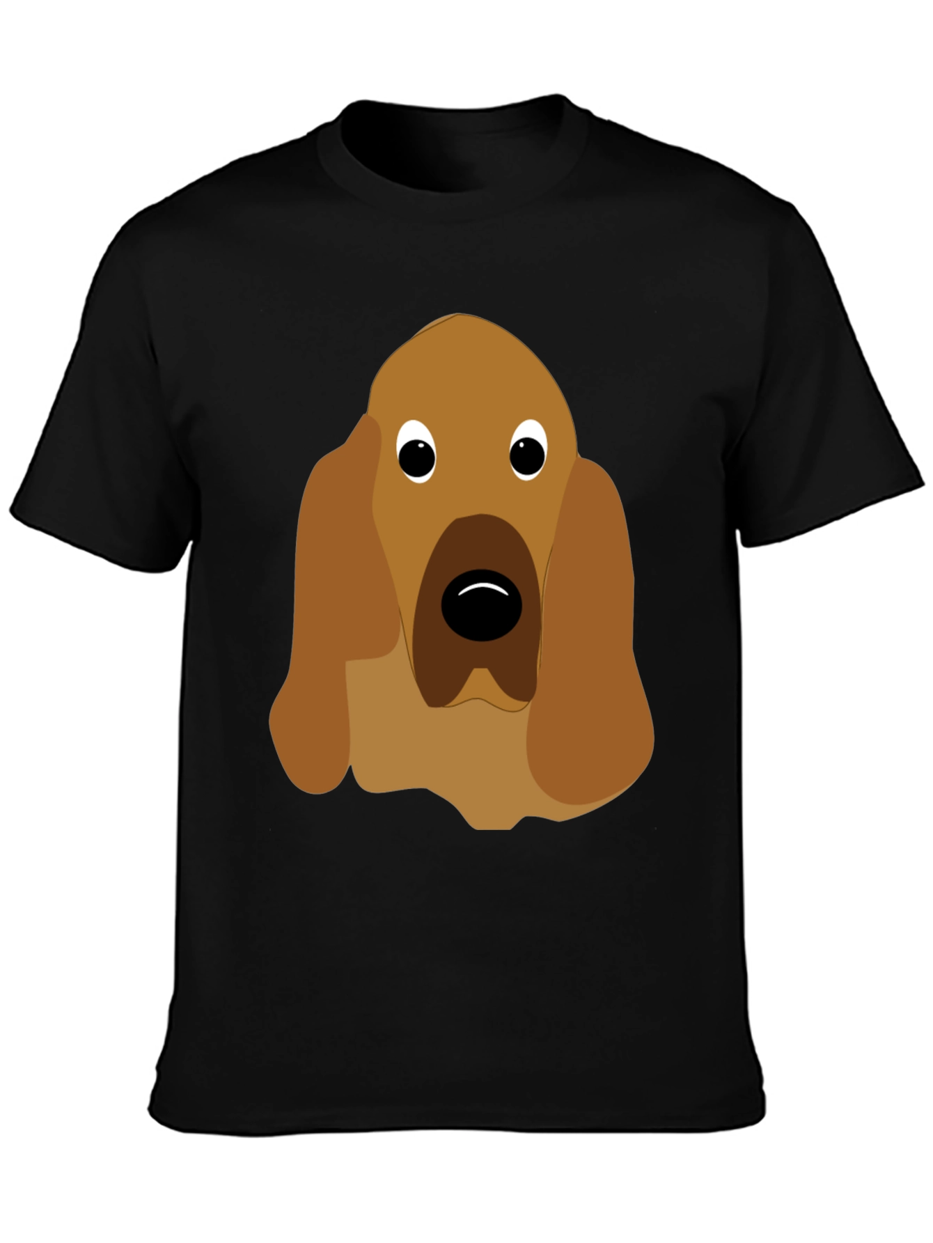 Black Dog Face Graphic Tee - Unisex Black T-Shirt view 3