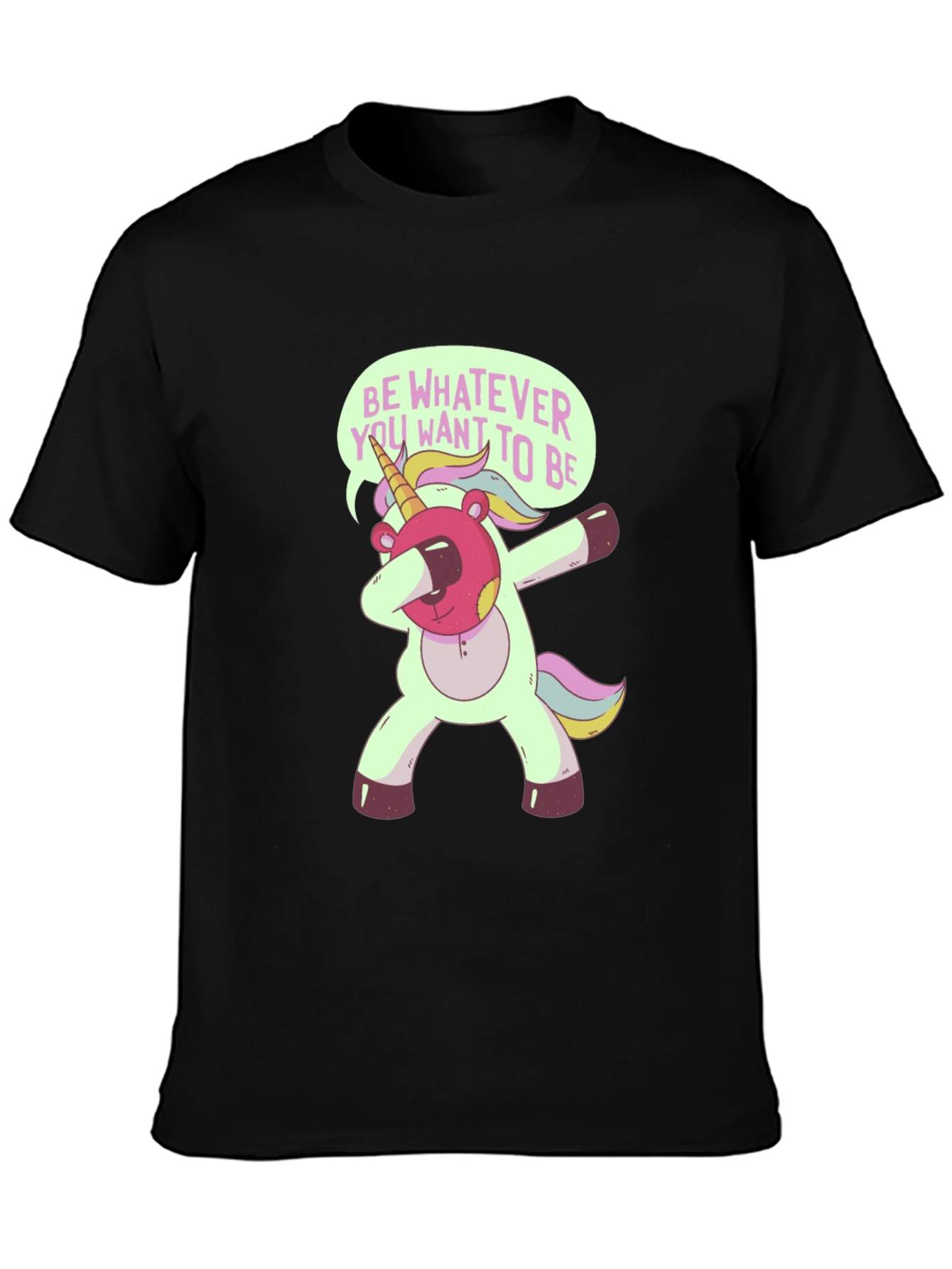 Black Unicorn Dabbing T-Shirt - Be Whatever You Want! view 3