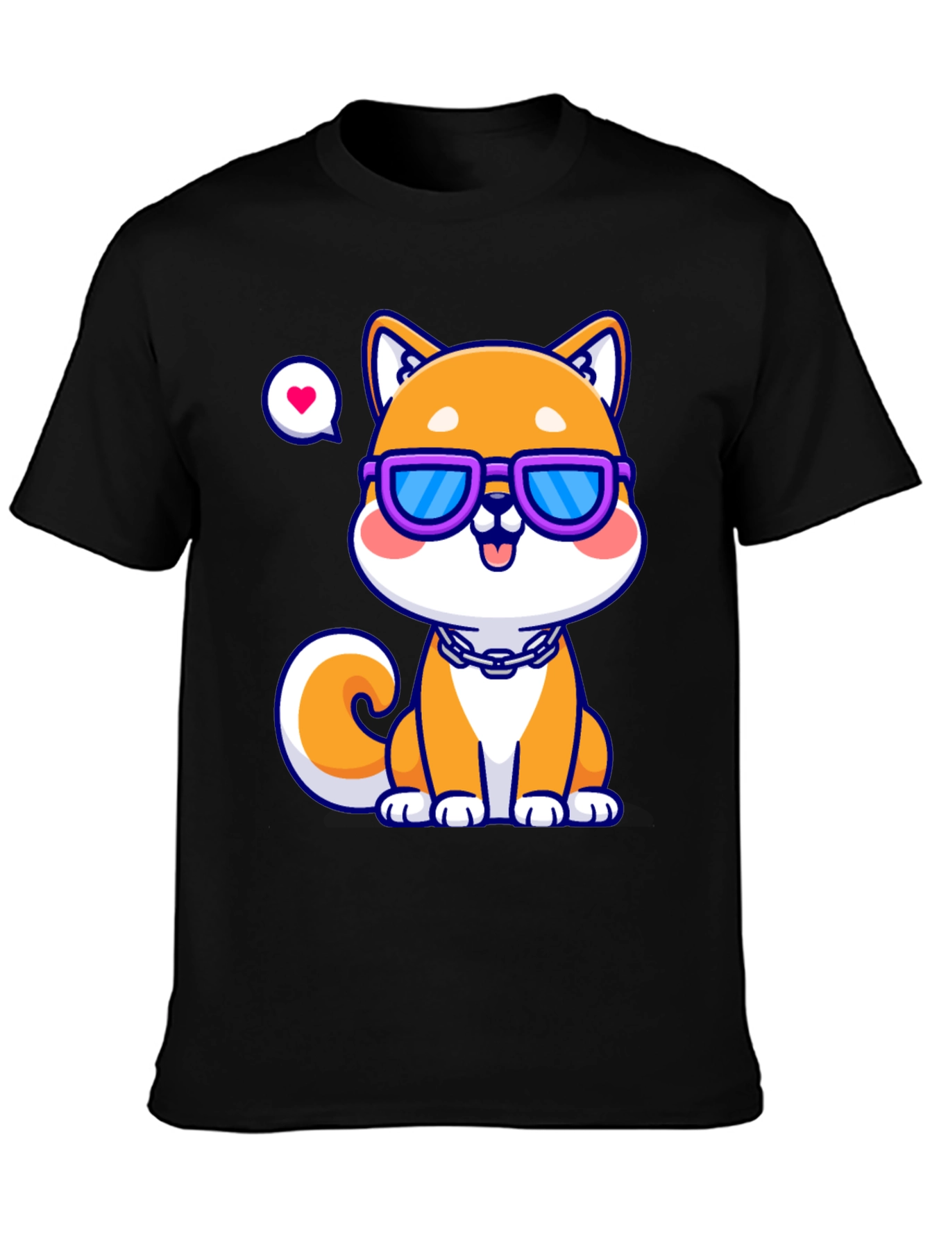 Black Cool Shiba Inu T-Shirt - Unisex view 3