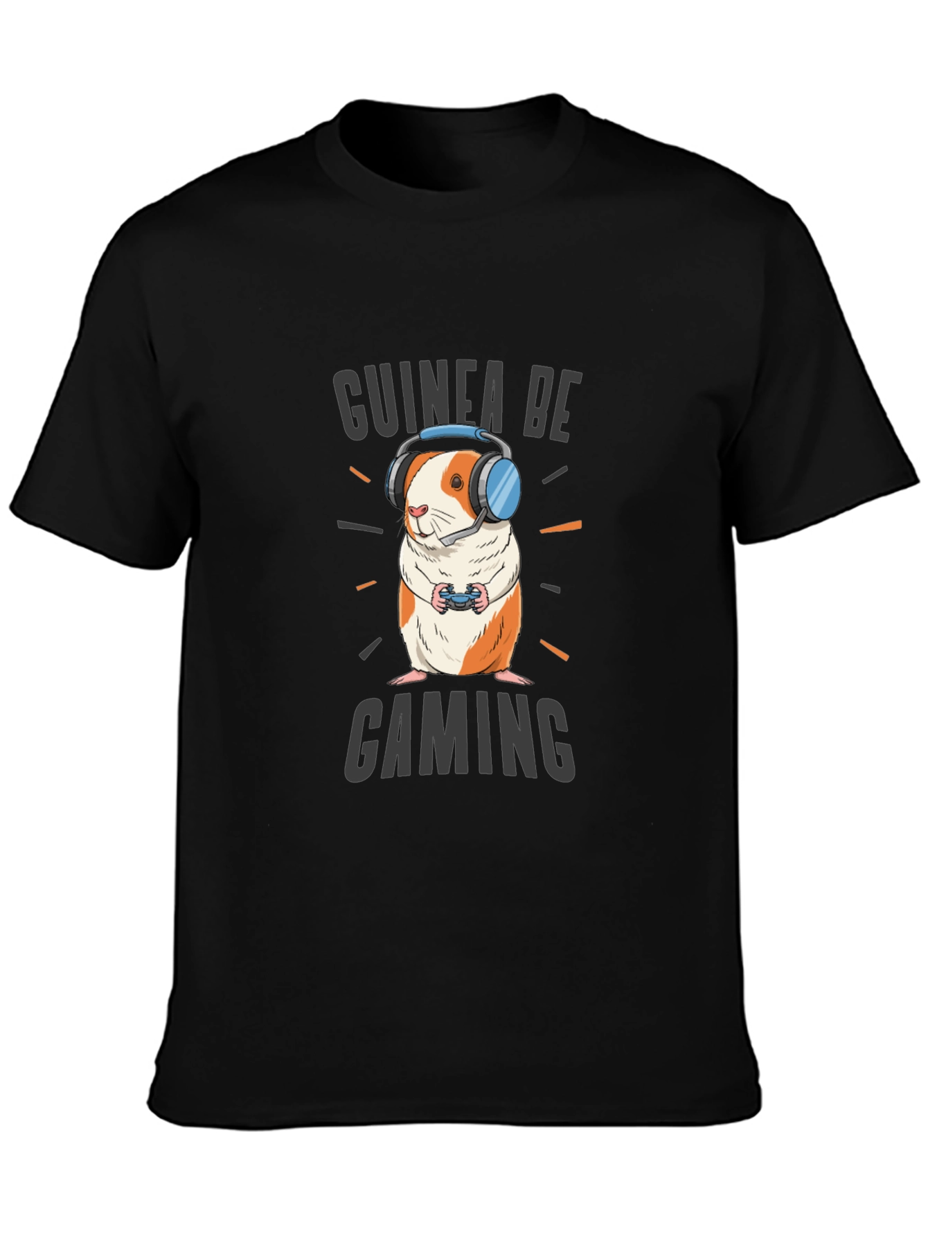 Black Guinea Be Gaming T-Shirt - Gamer Guinea Pig Tee view 3