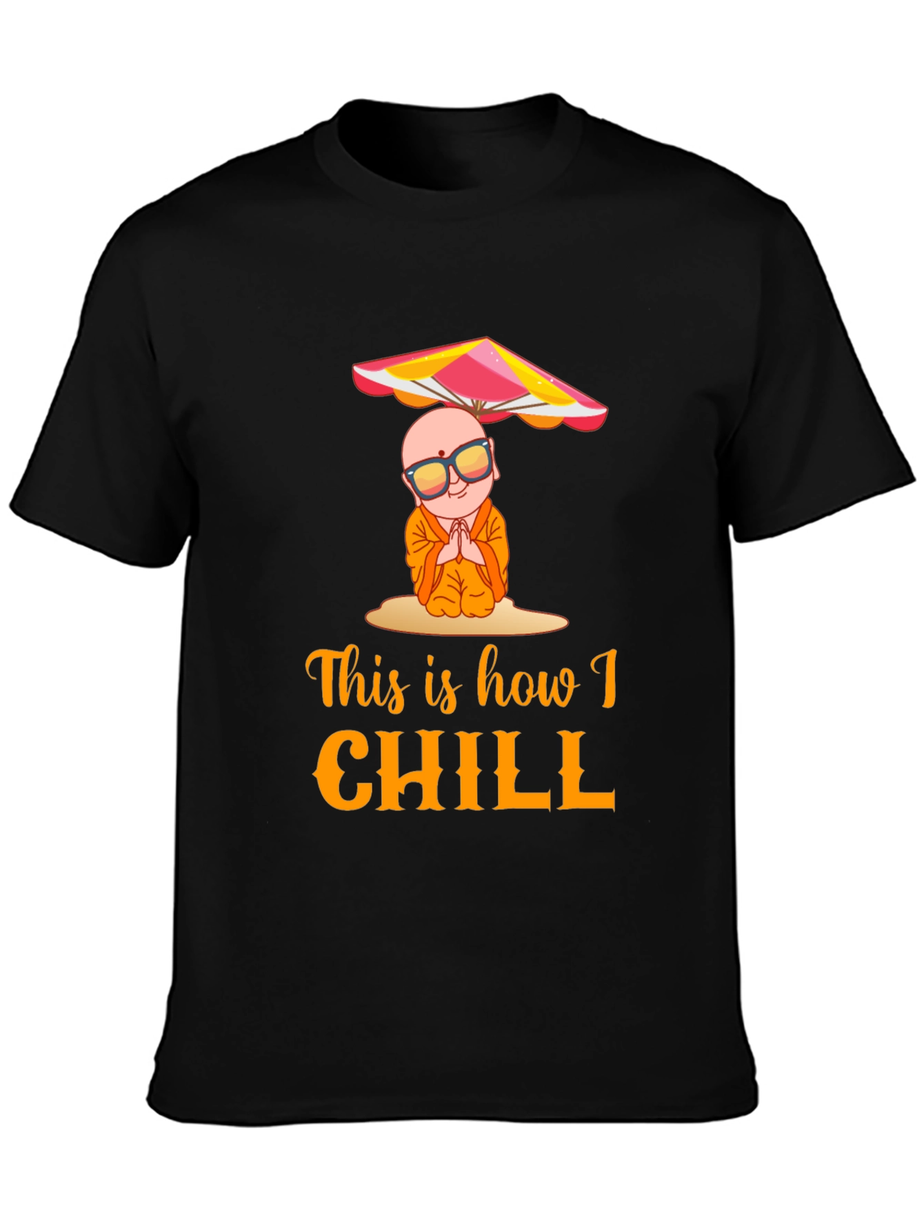 Black Chill Monk Graphic T-Shirt view 3