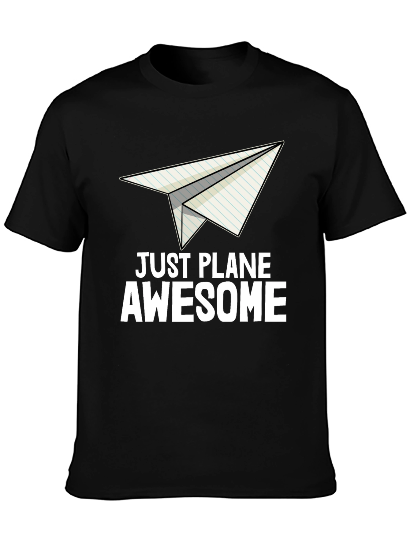 Black Just Plane Awesome Graphic T-Shirt view 3