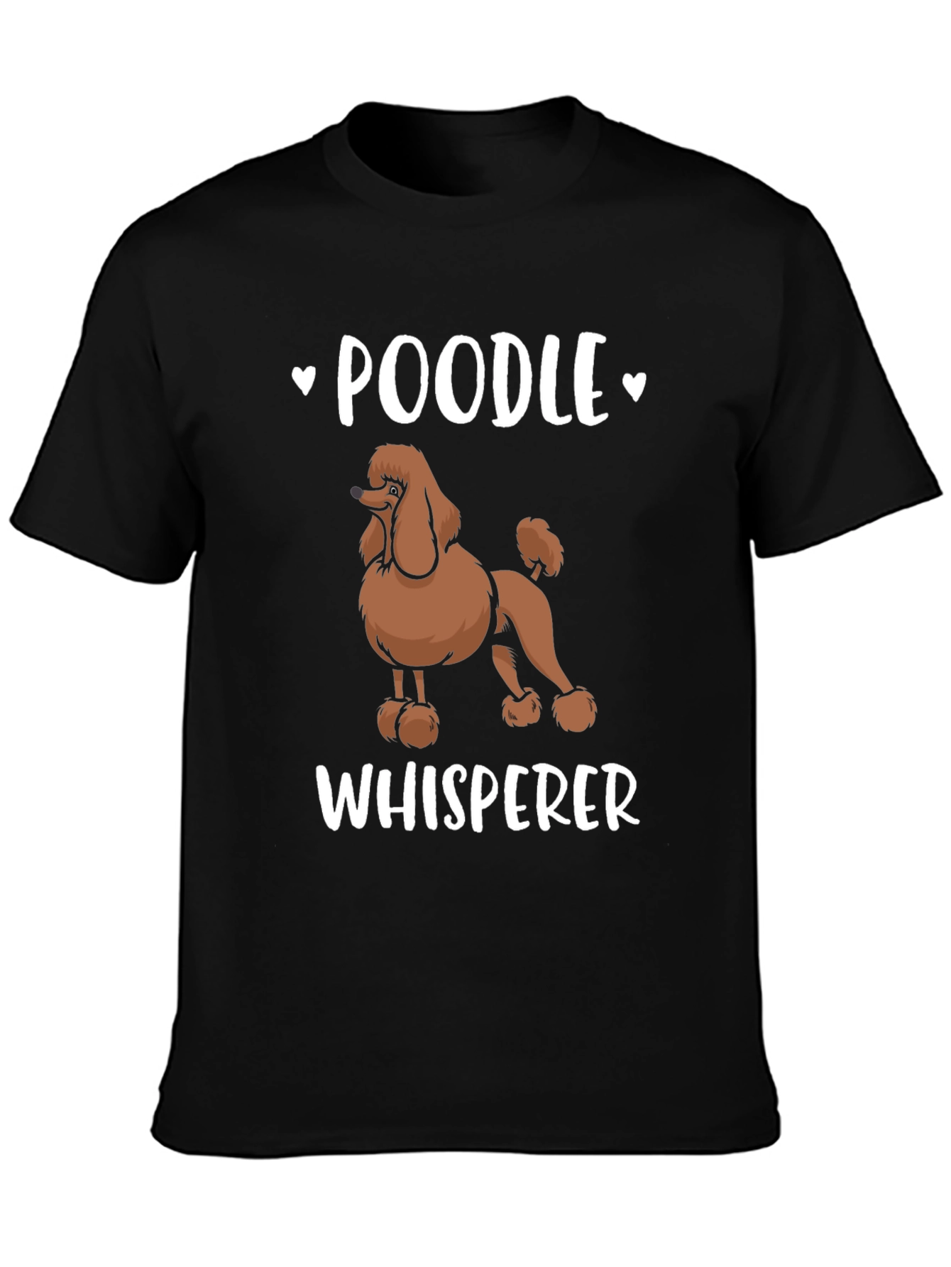 Black Poodle Whisperer Black T-Shirt view 3