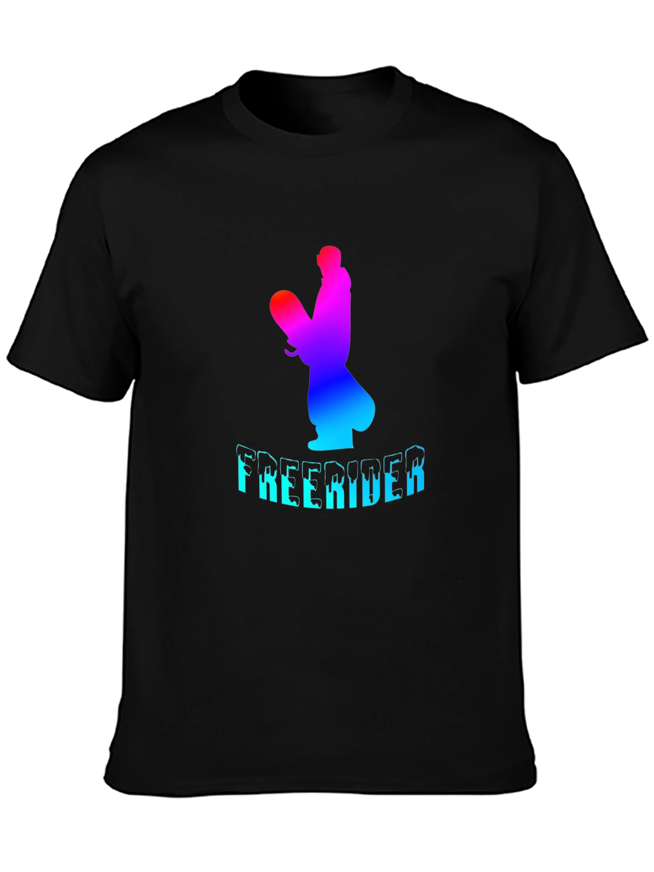 Black Freerider Graphic T-Shirt - Bold Design, Comfortable Fit view 3