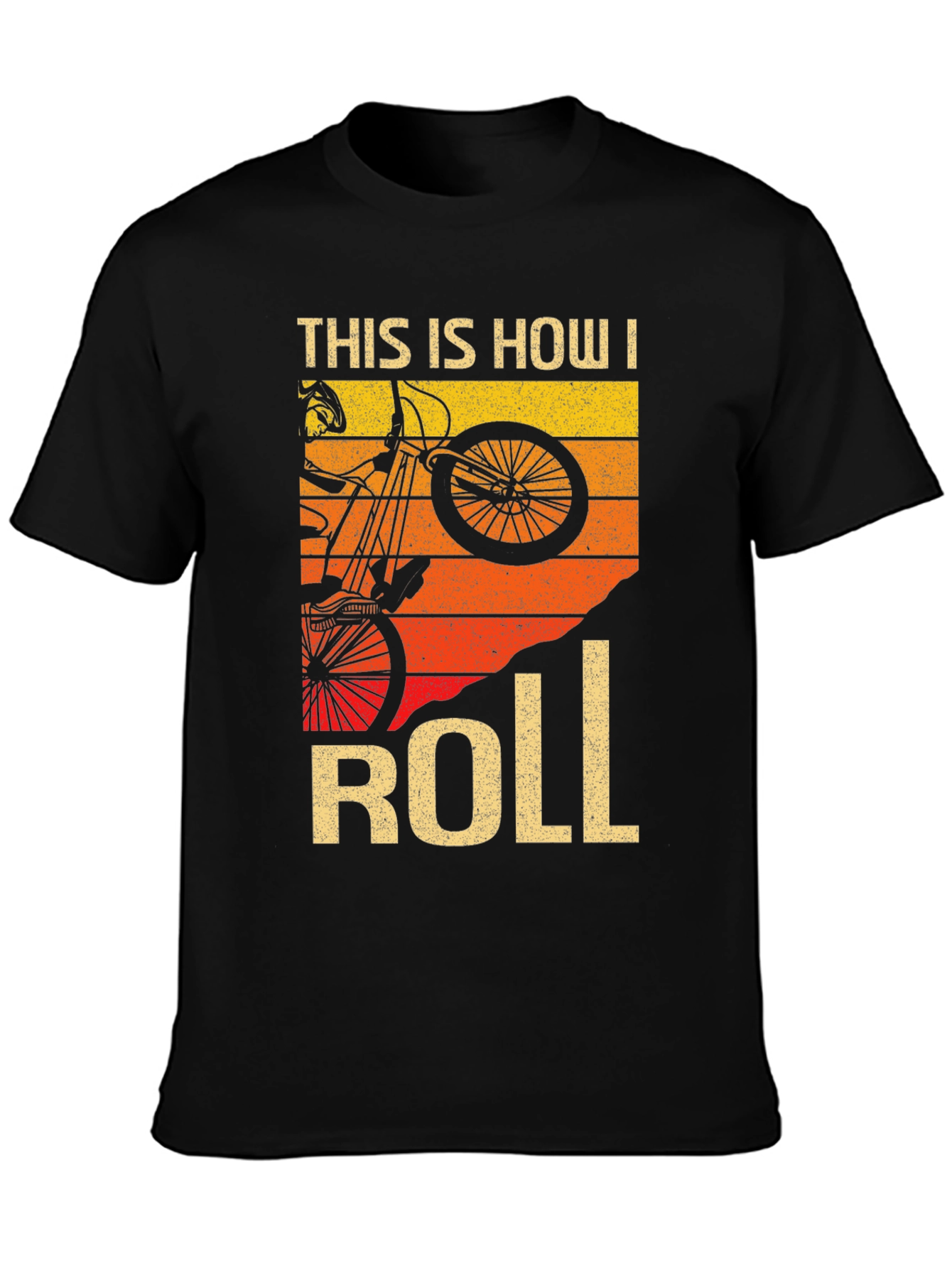 Black This Is How I Roll Retro Biker T-Shirt view 3