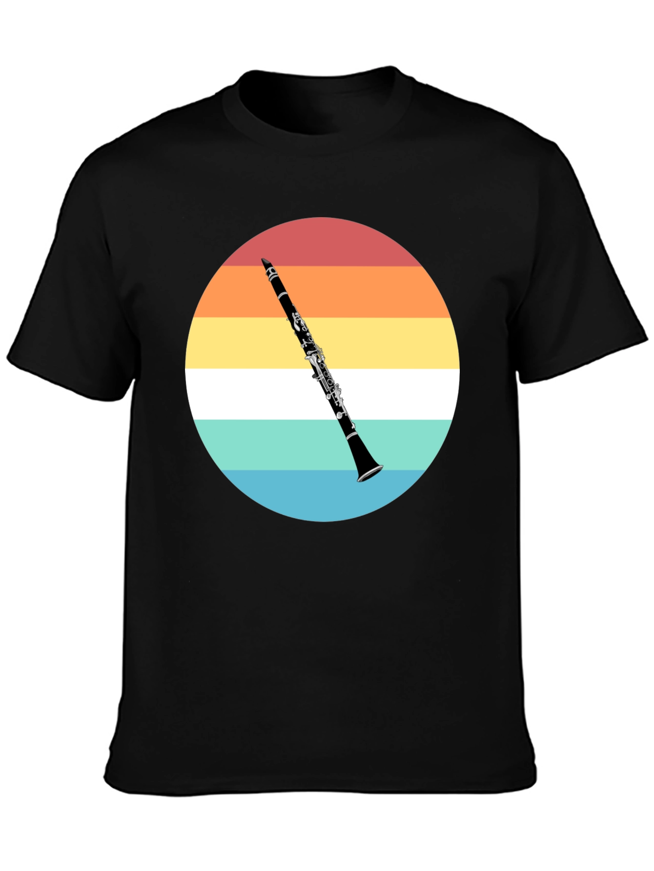 Black Clarinet Sunset T-Shirt - Musician Gift view 3