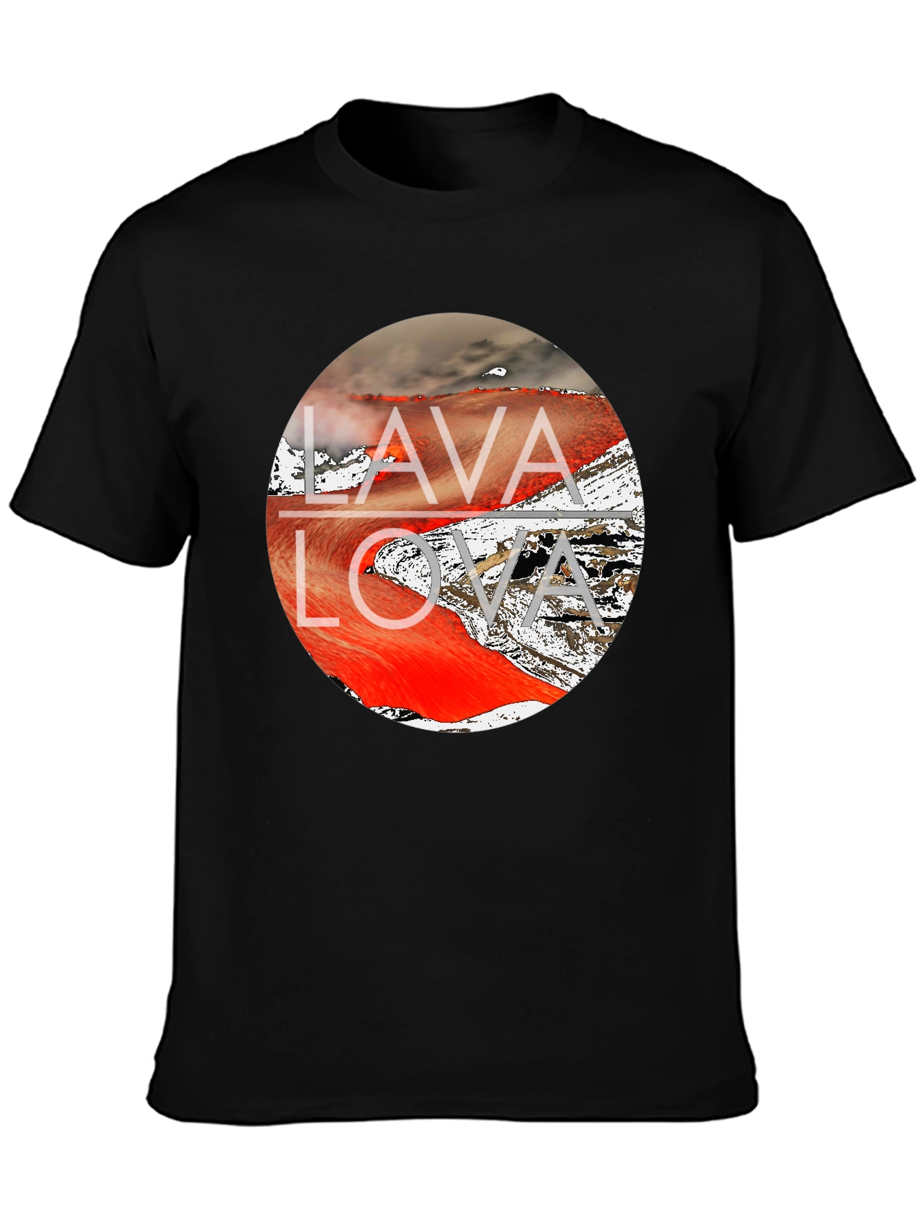 Black Lava Flow Graphic Tee - Men's Black T-Shirt view 3