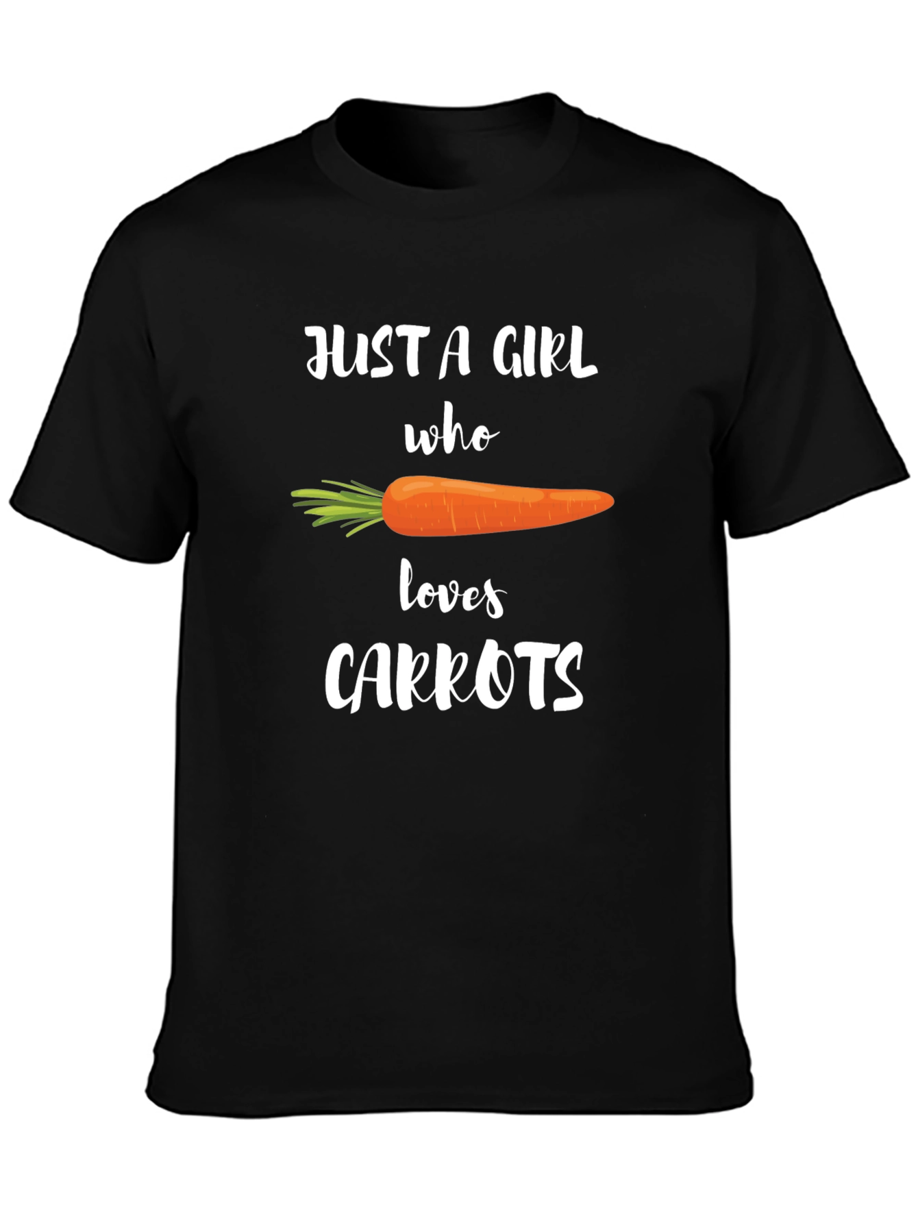 Black Carrot Lover T-Shirt - Just a Girl Who Loves Carrots Tee view 3