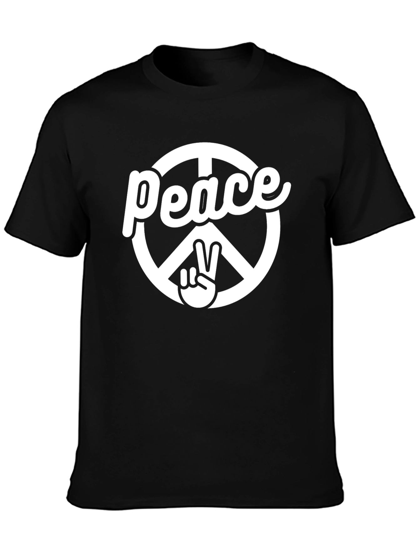 Black Peace Sign Graphic T-Shirt - Black view 3