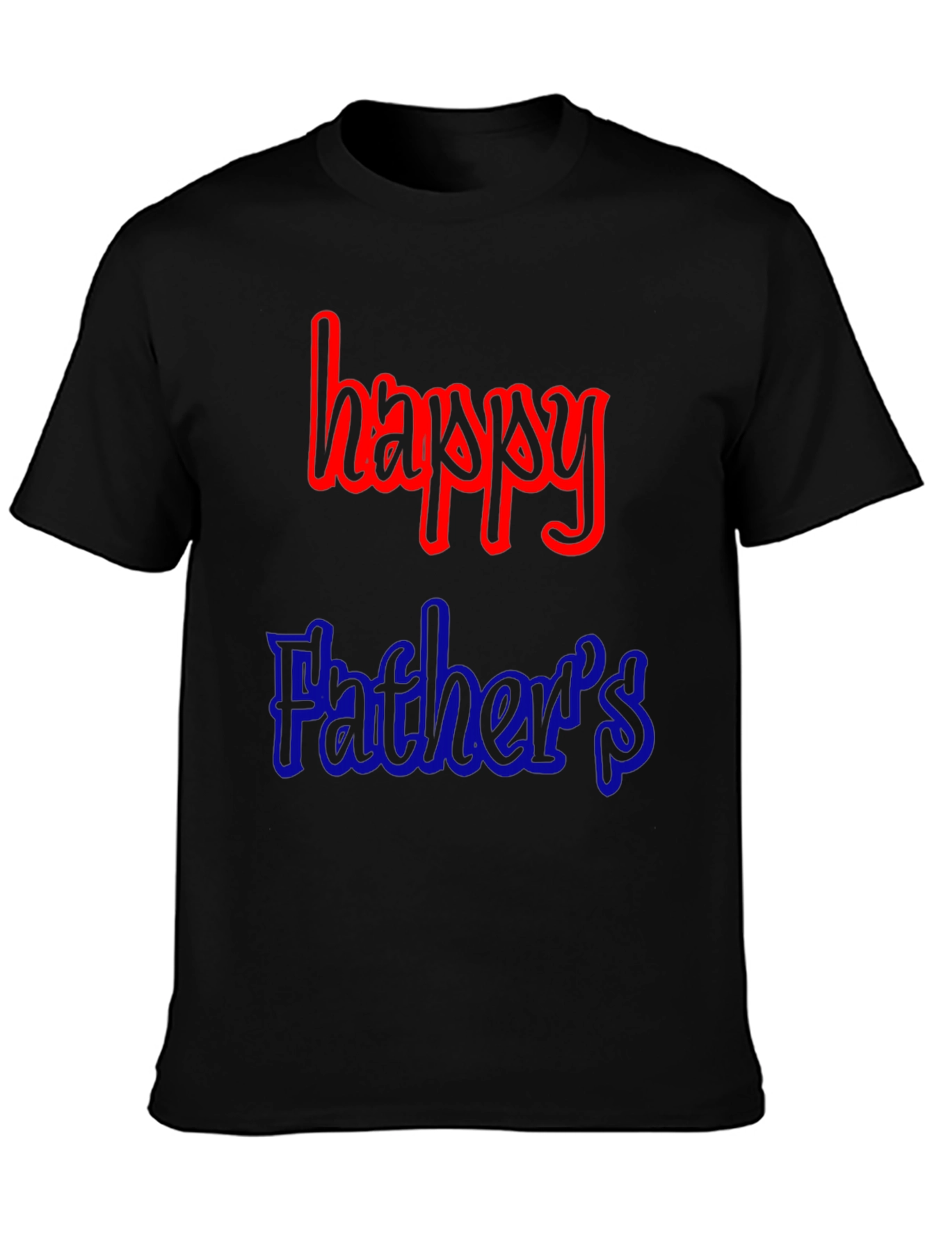 Black Happy Father's Day Black T-Shirt view 3