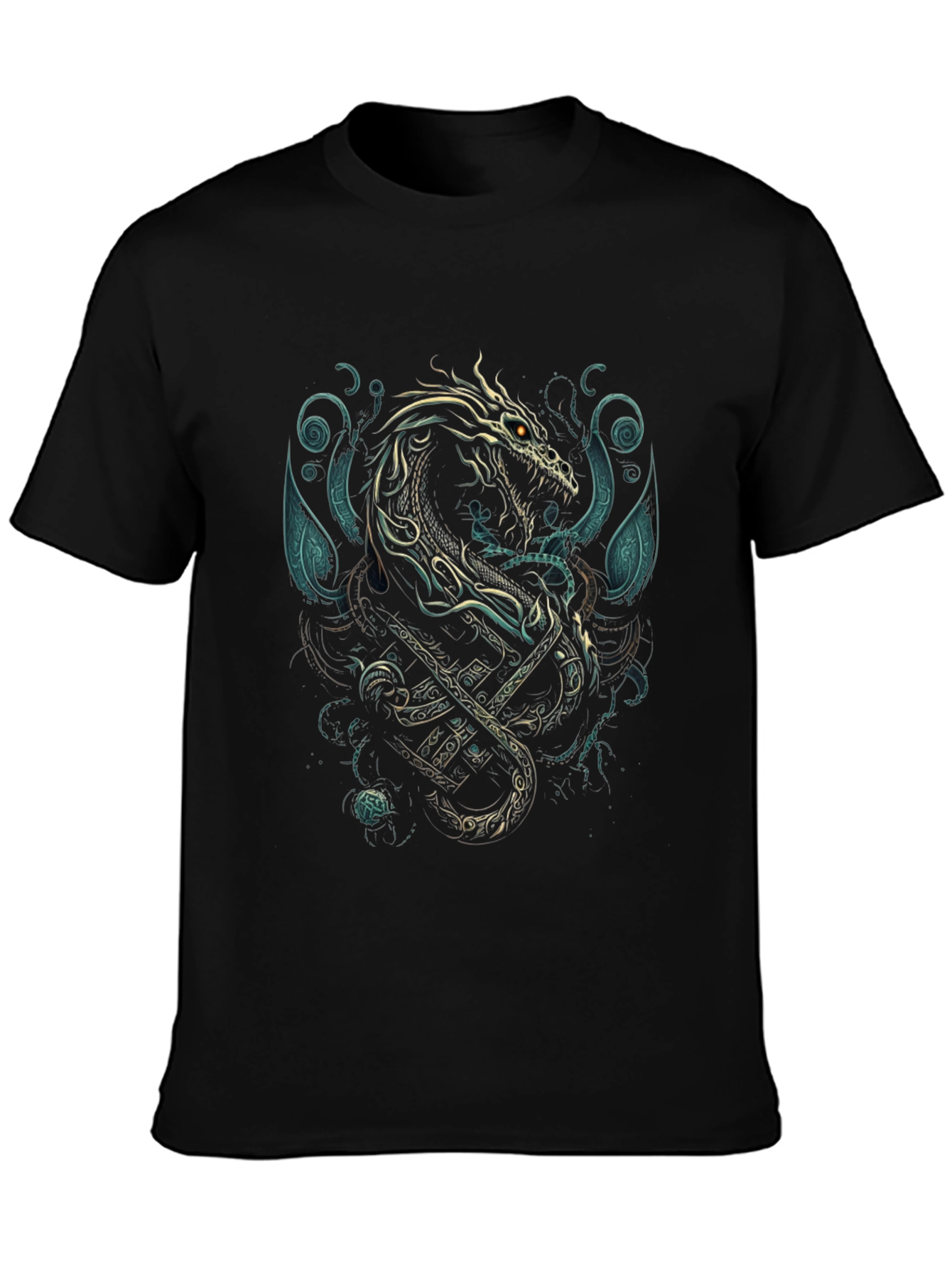 Black Dragon & Anchor Graphic Tee - Black view 3