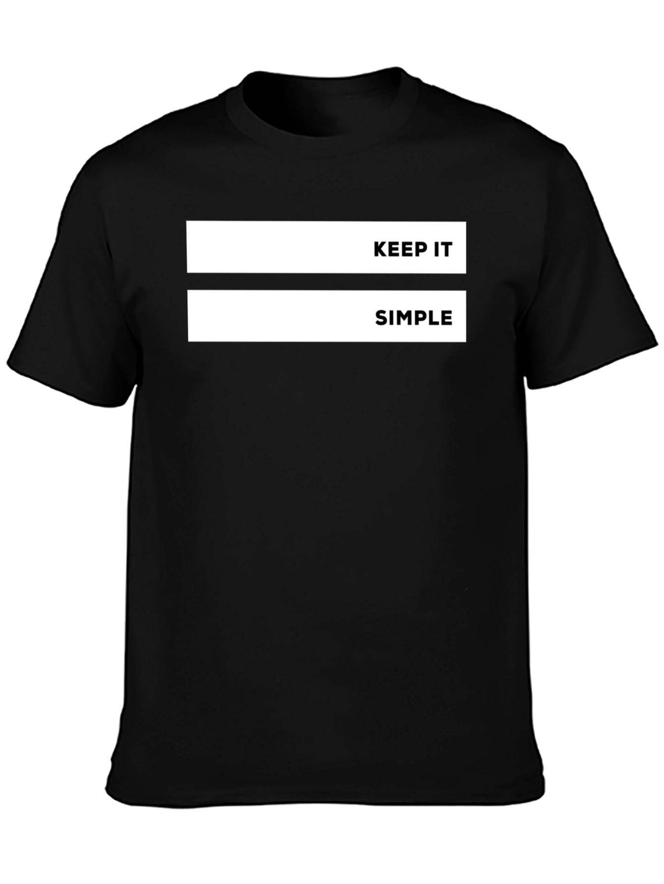Black Keep It Simple Graphic Tee - Black Casual T-Shirt view 3