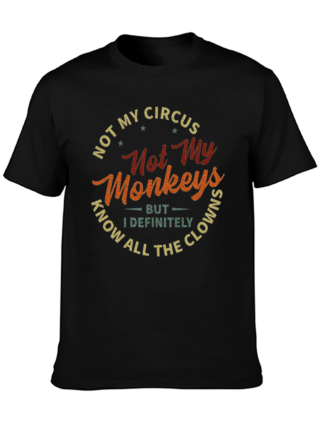 Black Not My Circus Not My Monkeys T-Shirt view 3
