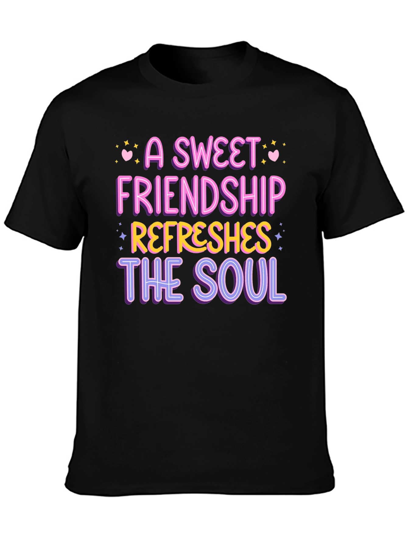 Black A Sweet Friendship Refreshes the Soul Tee view 3