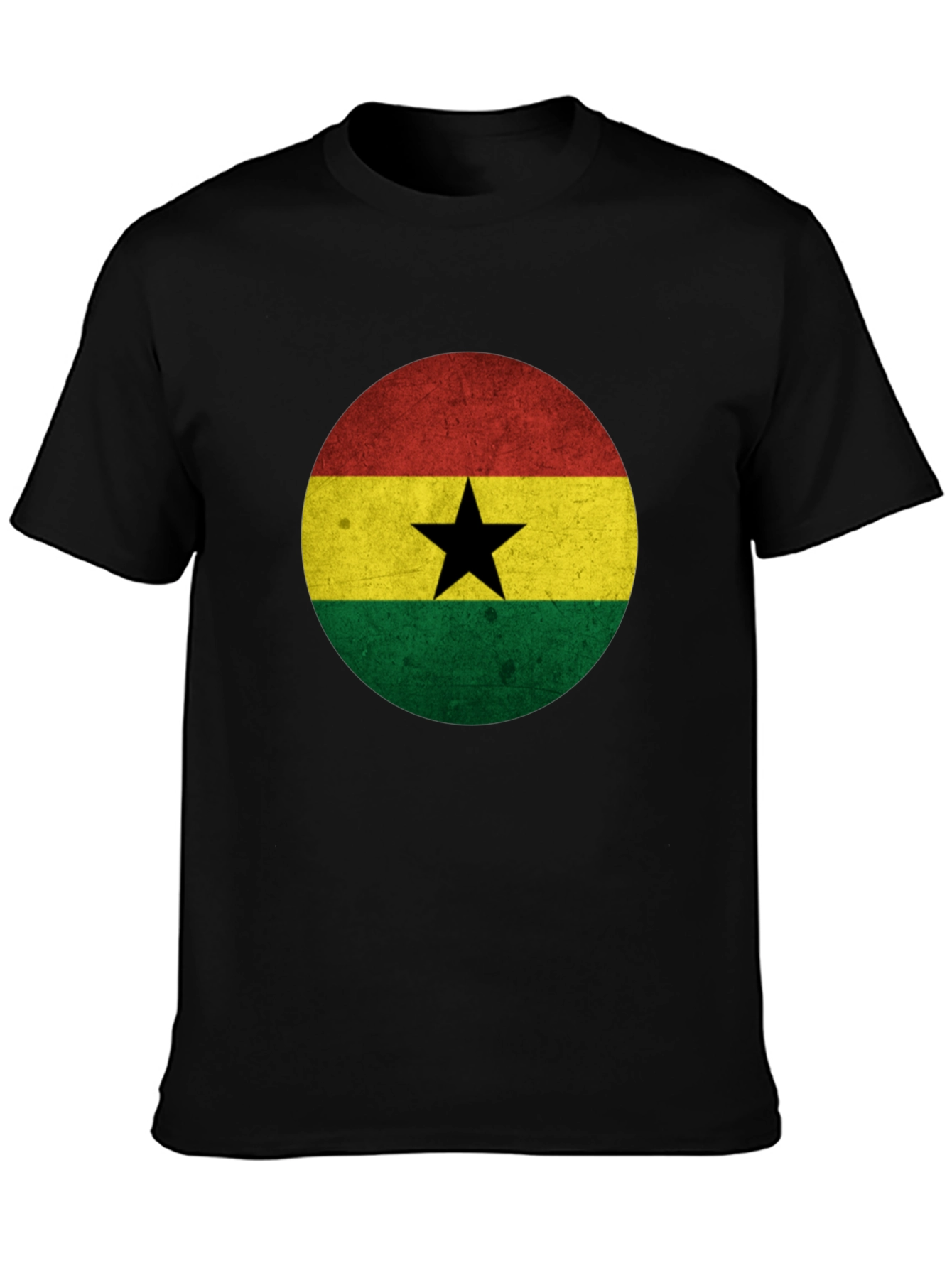 Ghana Flag Graphic T-Shirt - Mens Black Tee - 3