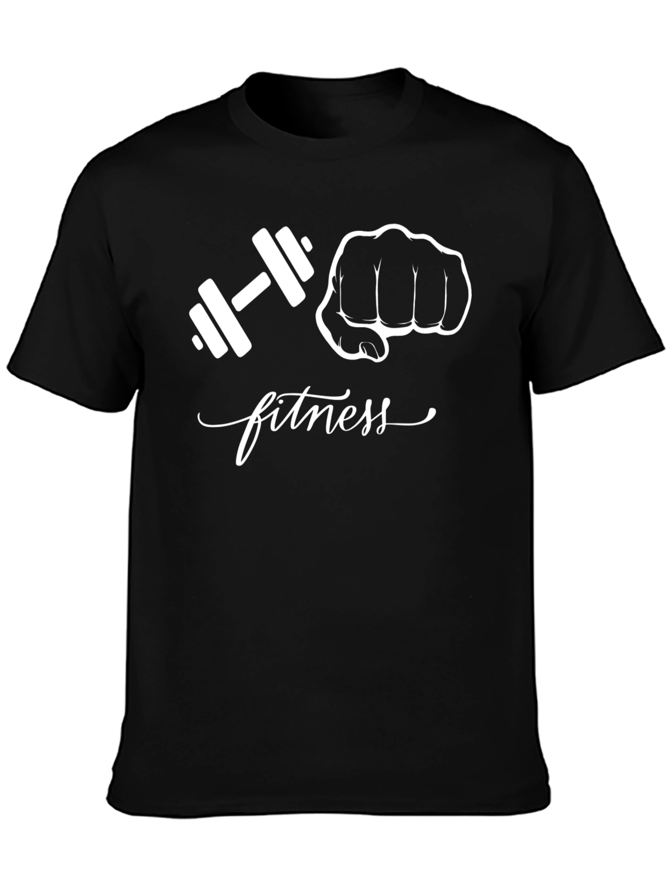 Black Fitness Graphic T-Shirt - Workout Design view 3
