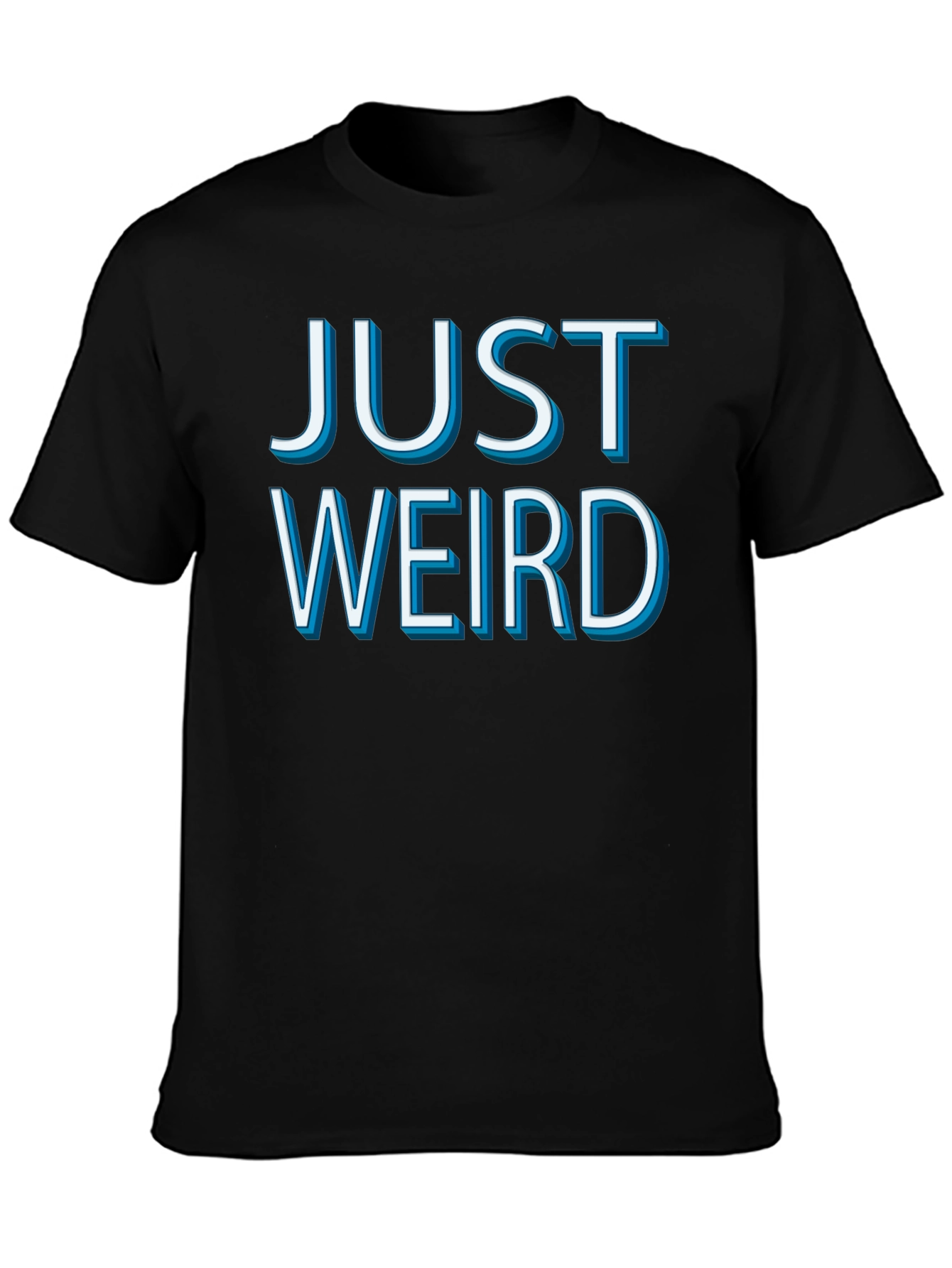 Black Just Weird Graphic Tee - Men's Black Cotton T-Shirt view 3