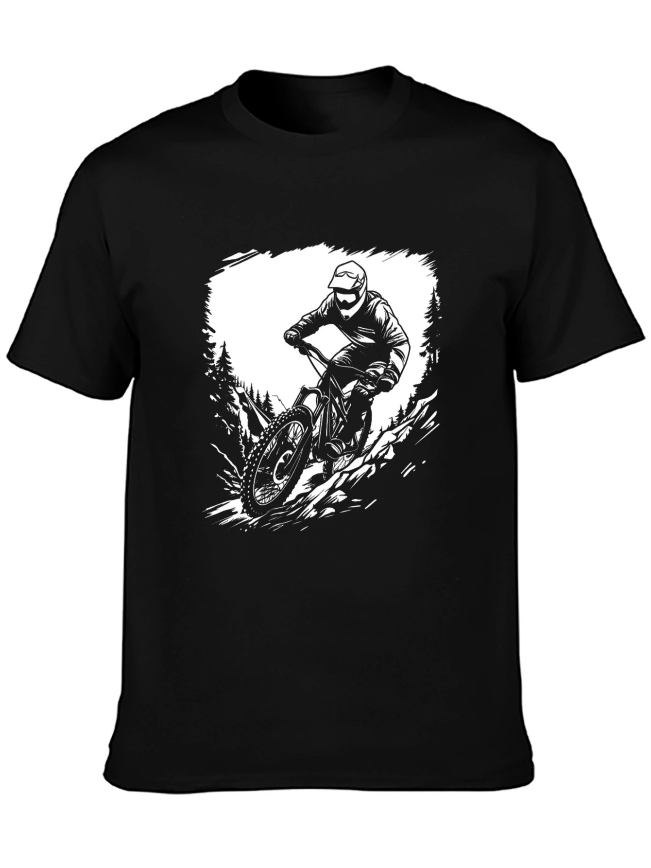 Black Mountain Bike Rider Graphic T-Shirt view 3