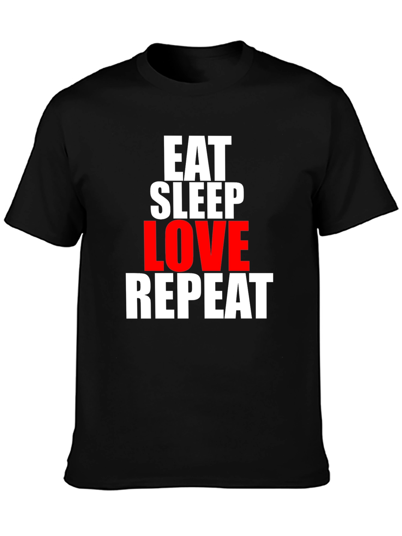 Black Eat Sleep Love Repeat Graphic Tee view 3