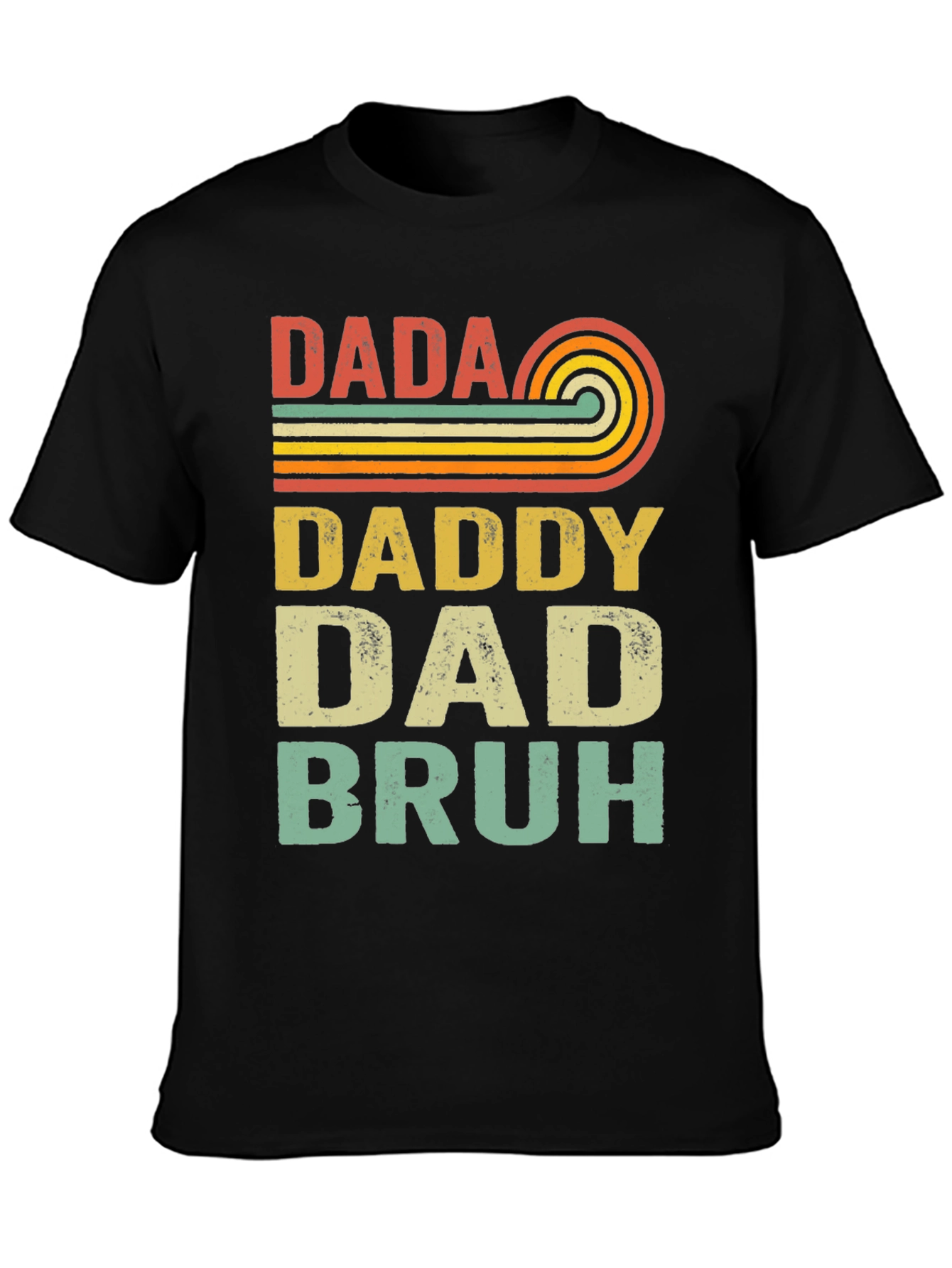 Black Retro Dada Daddy Dad Bruh T-Shirt view 3