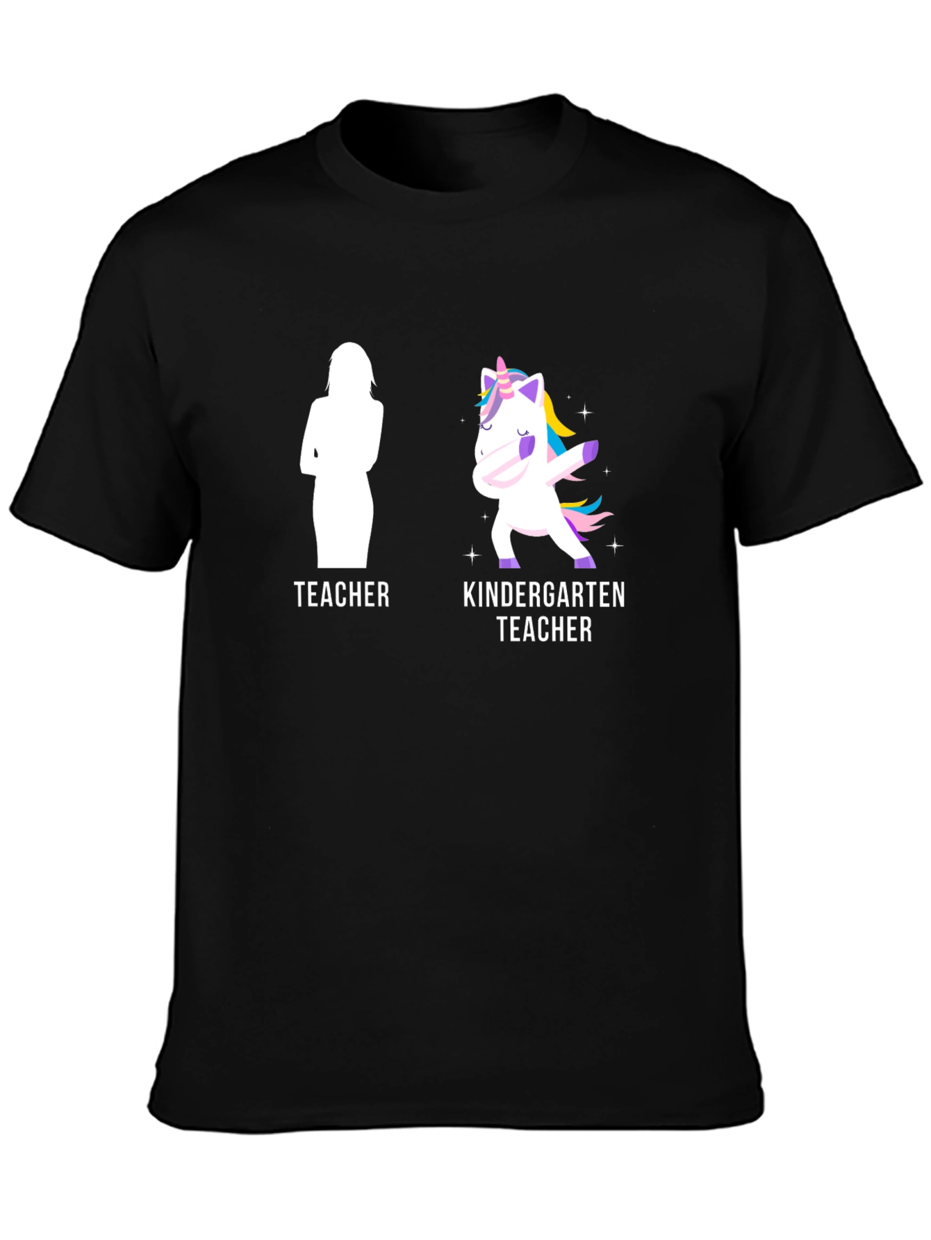 Black Teacher/Kindergarten Teacher Funny T-Shirt view 3