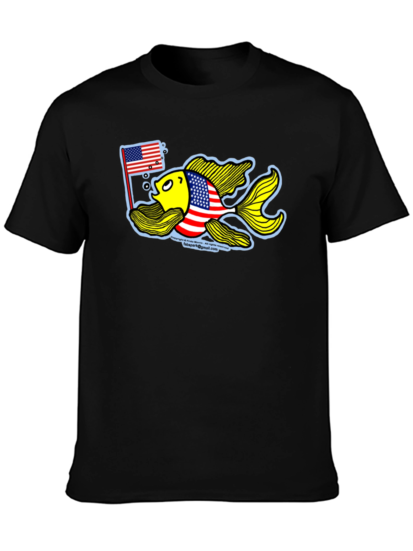 Black Patriotic Goldfish Graphic Tee view 3