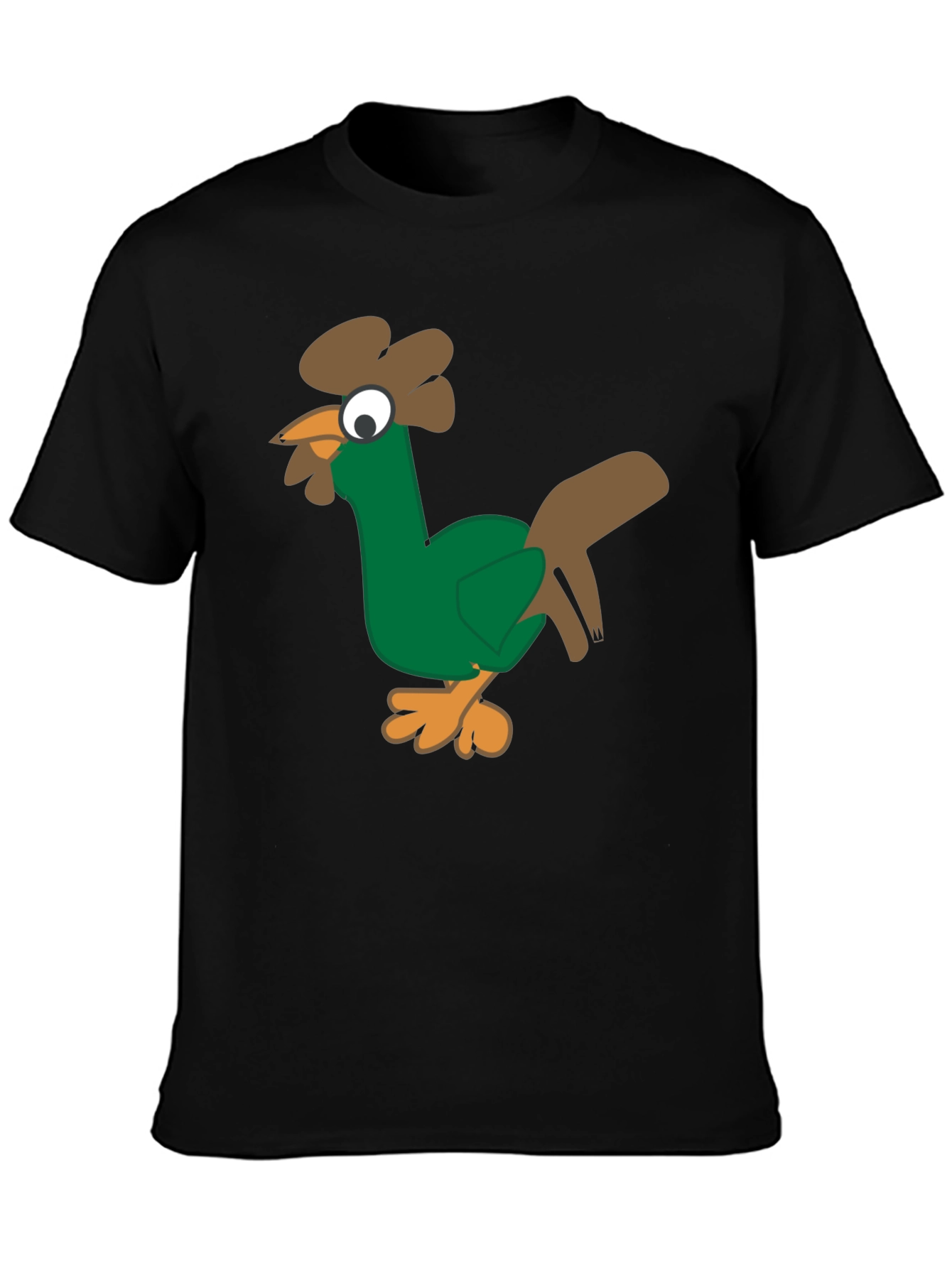 Black Funny Chicken Graphic Tee - Black Cotton T-Shirt view 3