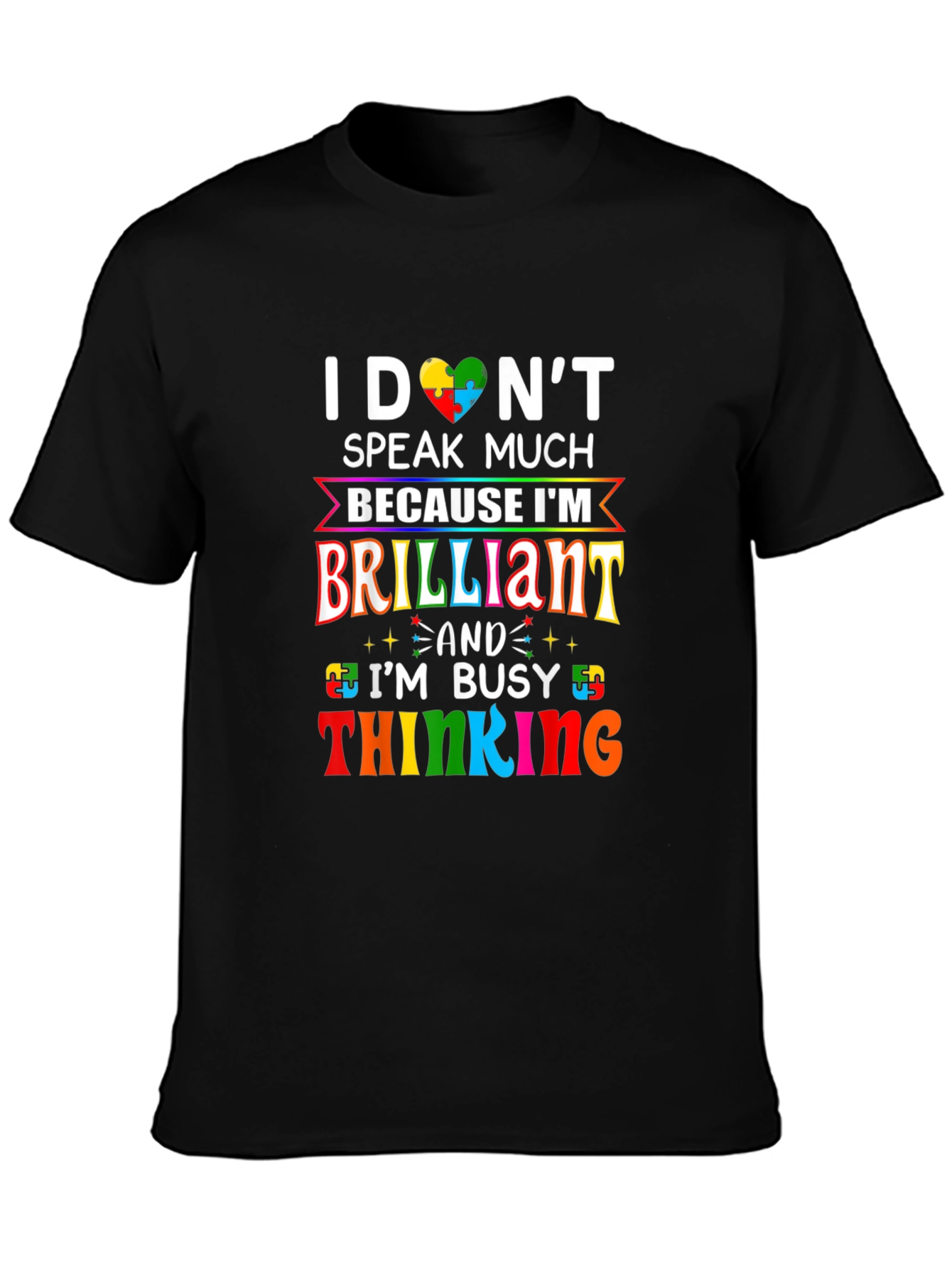 Black Autism Awareness Graphic T-Shirt view 3