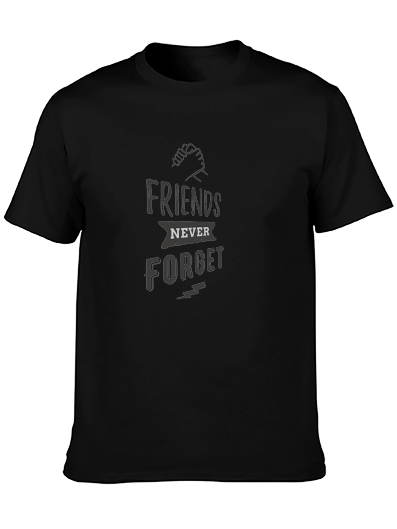 Friends Never Forget Graphic Black Tee - 3