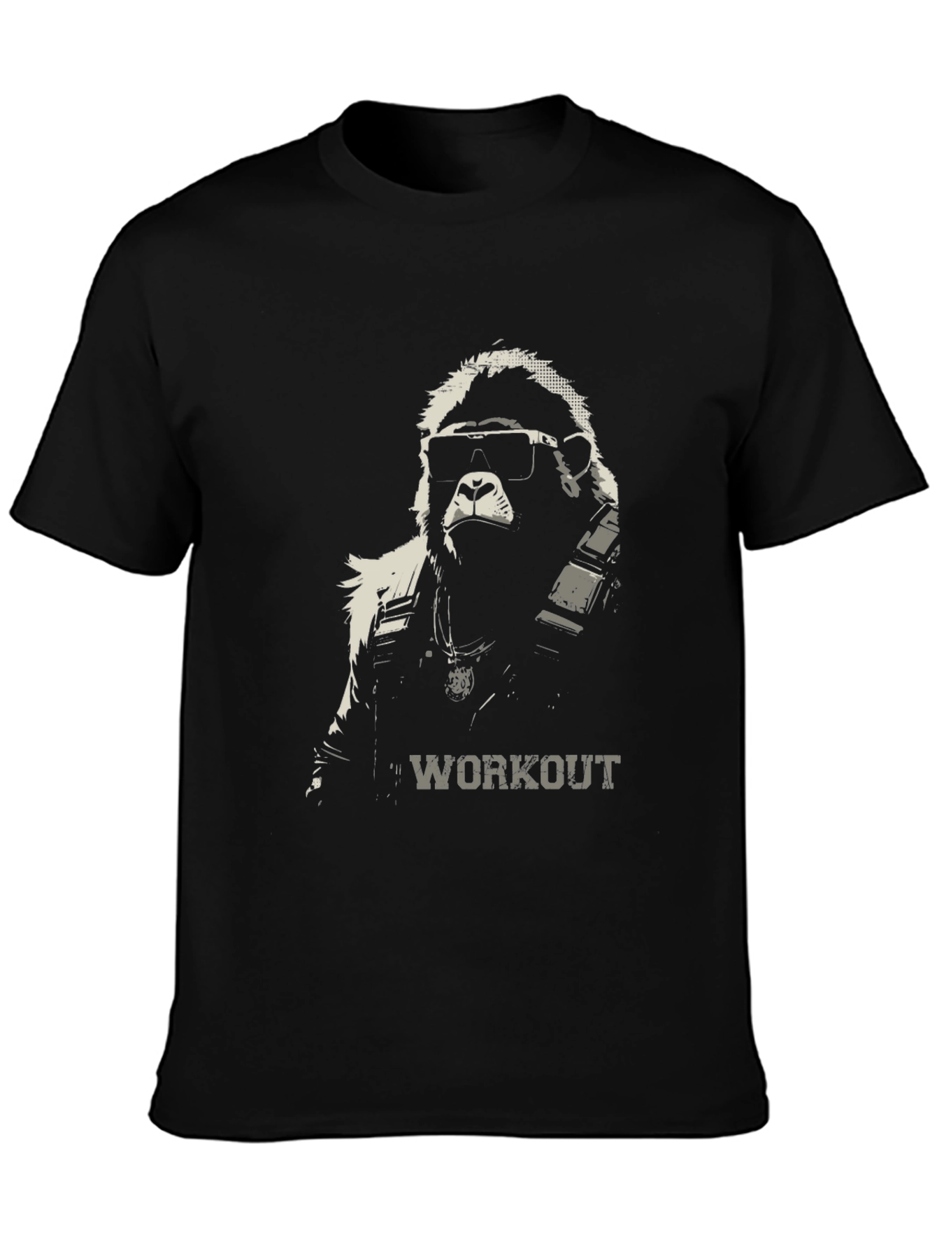 Black Workout Gorilla Graphic Tee view 3