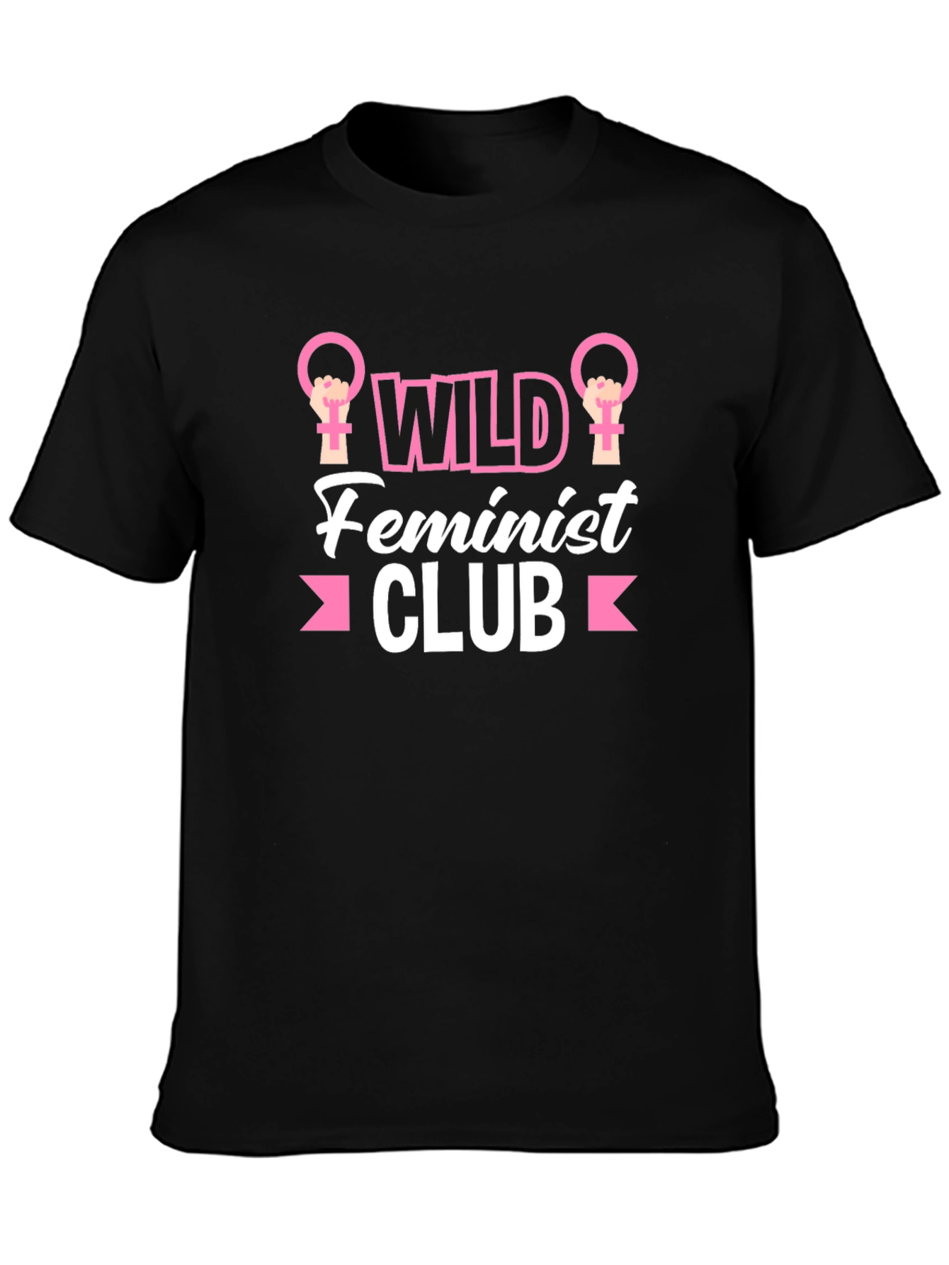 Black Wild Feminist Club Graphic T-Shirt view 3