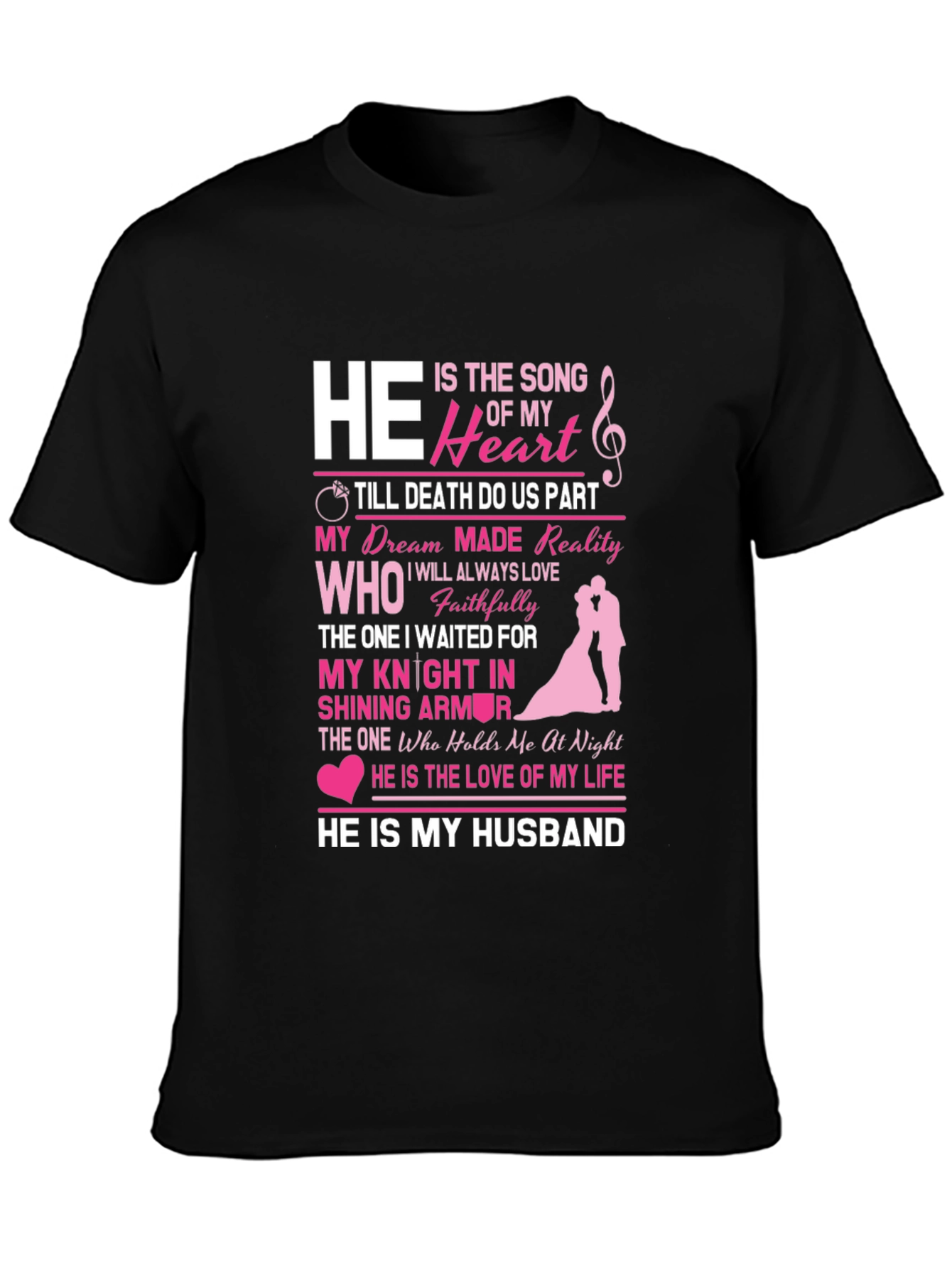 Black He Is My Husband Graphic Tee - Anniversary Gift view 3