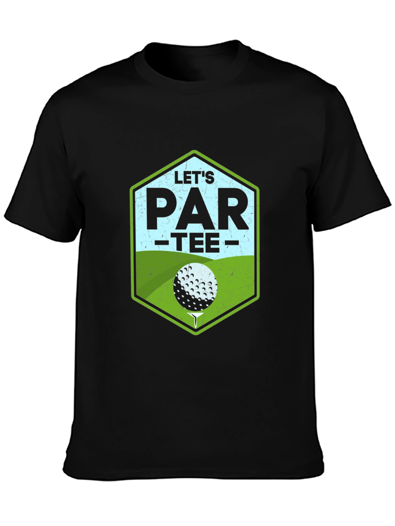 Black Let's Par-Tee Golf T-Shirt - Black Cotton Tee view 3