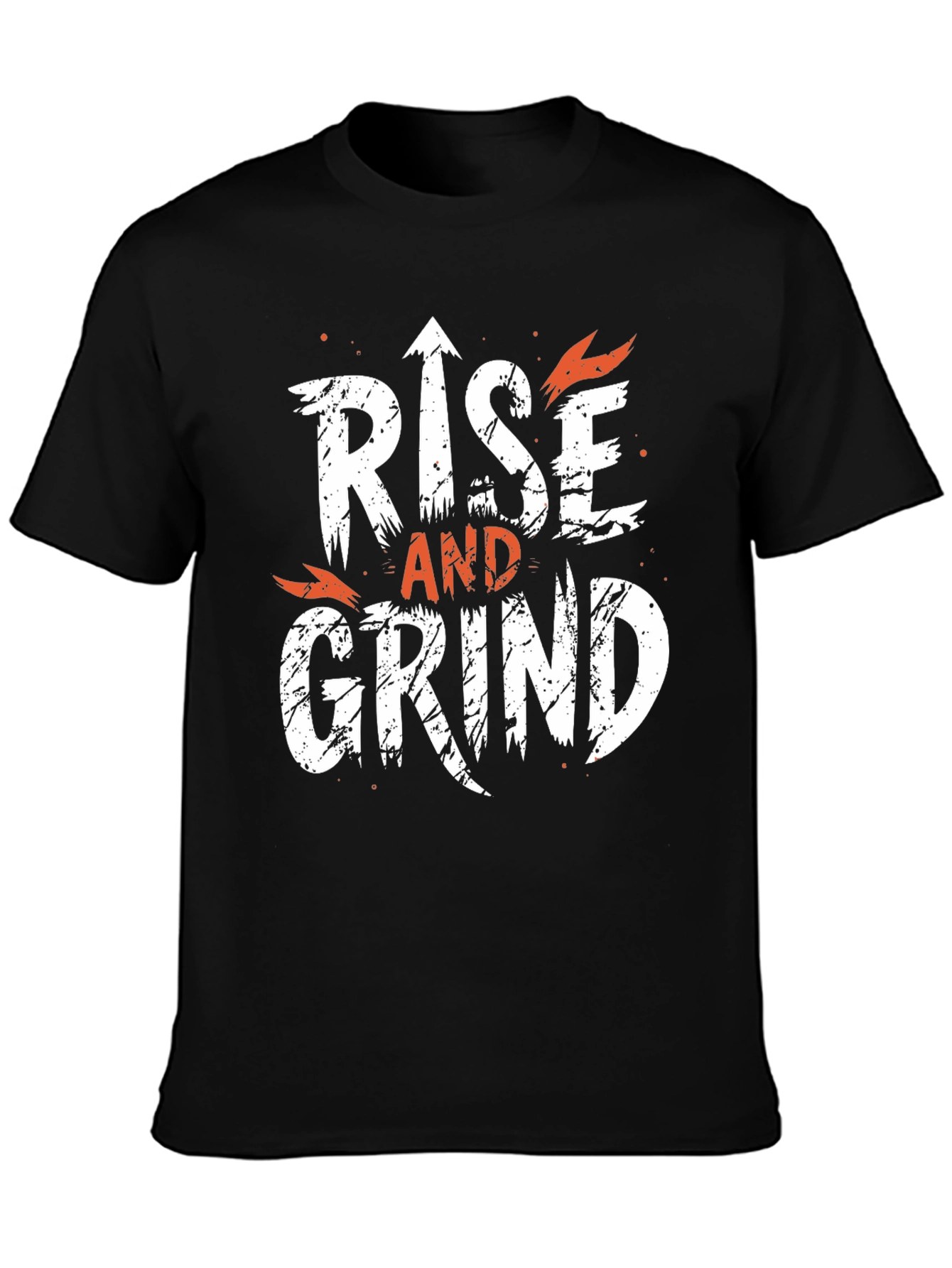 Black Rise and Grind Graphic Tee - Motivational T-Shirt view 3