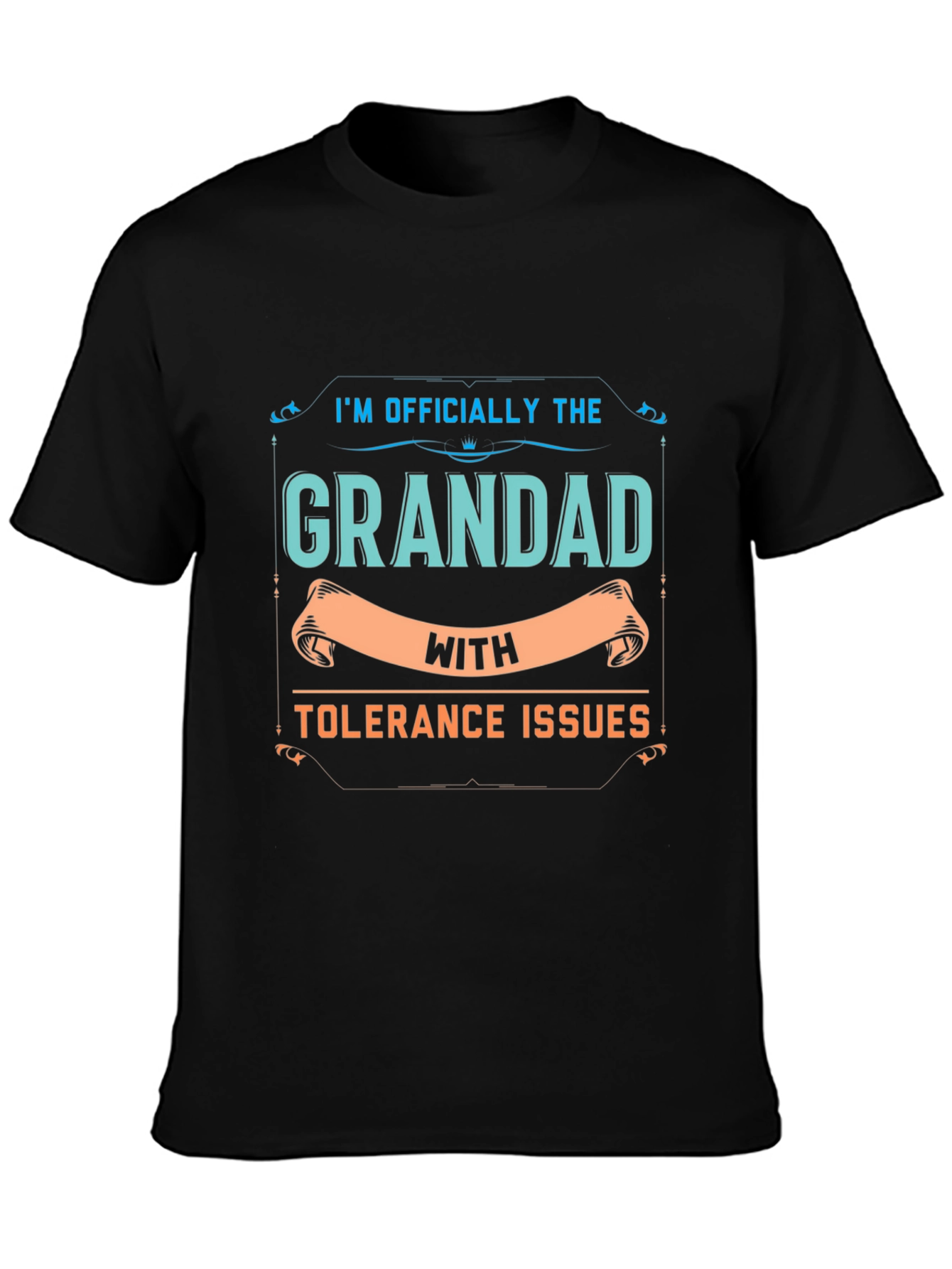 Black Grandad With Tolerance Issues - Funny T-Shirt view 3