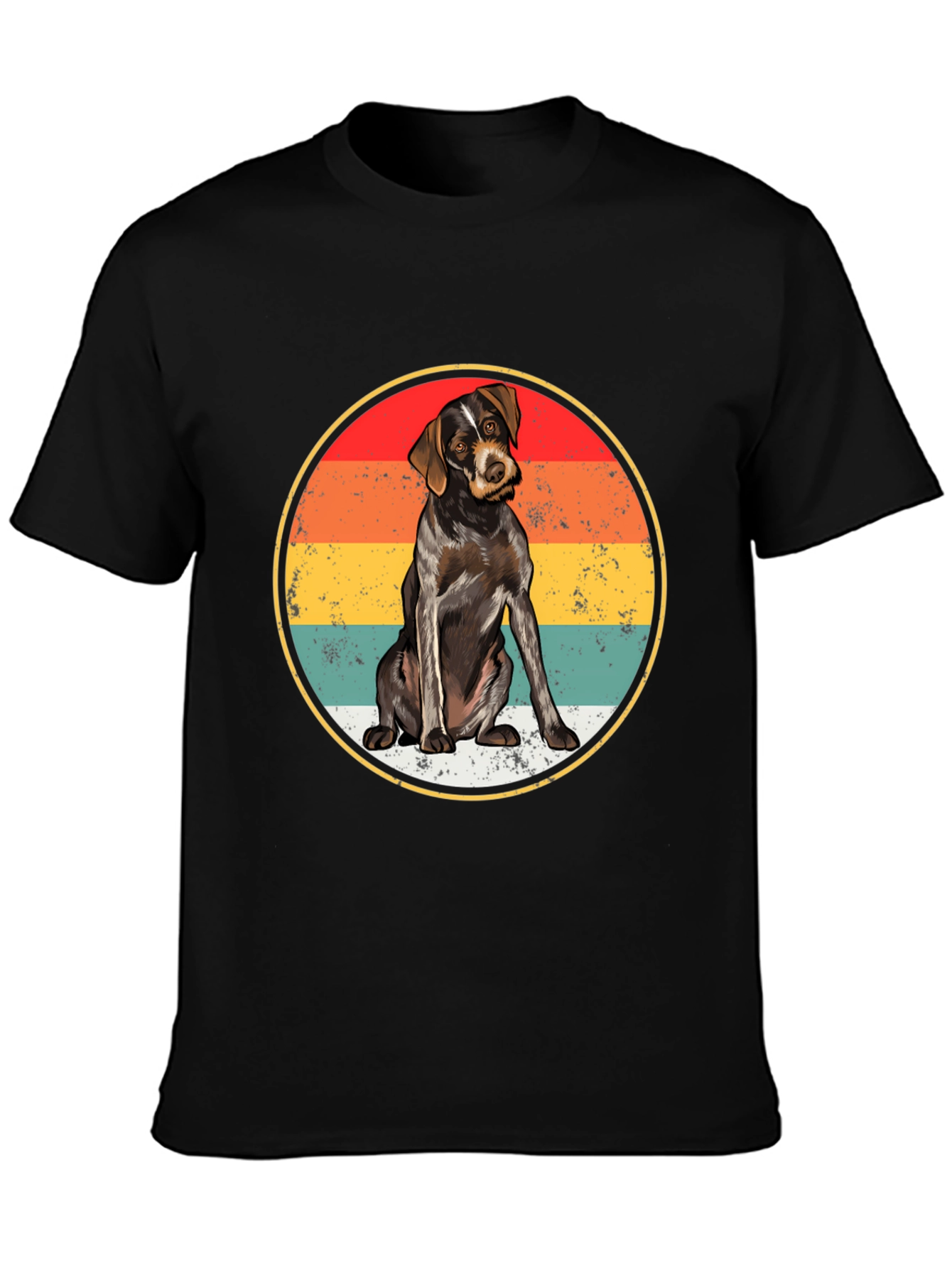 Black Vintage Dog Graphic Tee - Black T-Shirt view 3