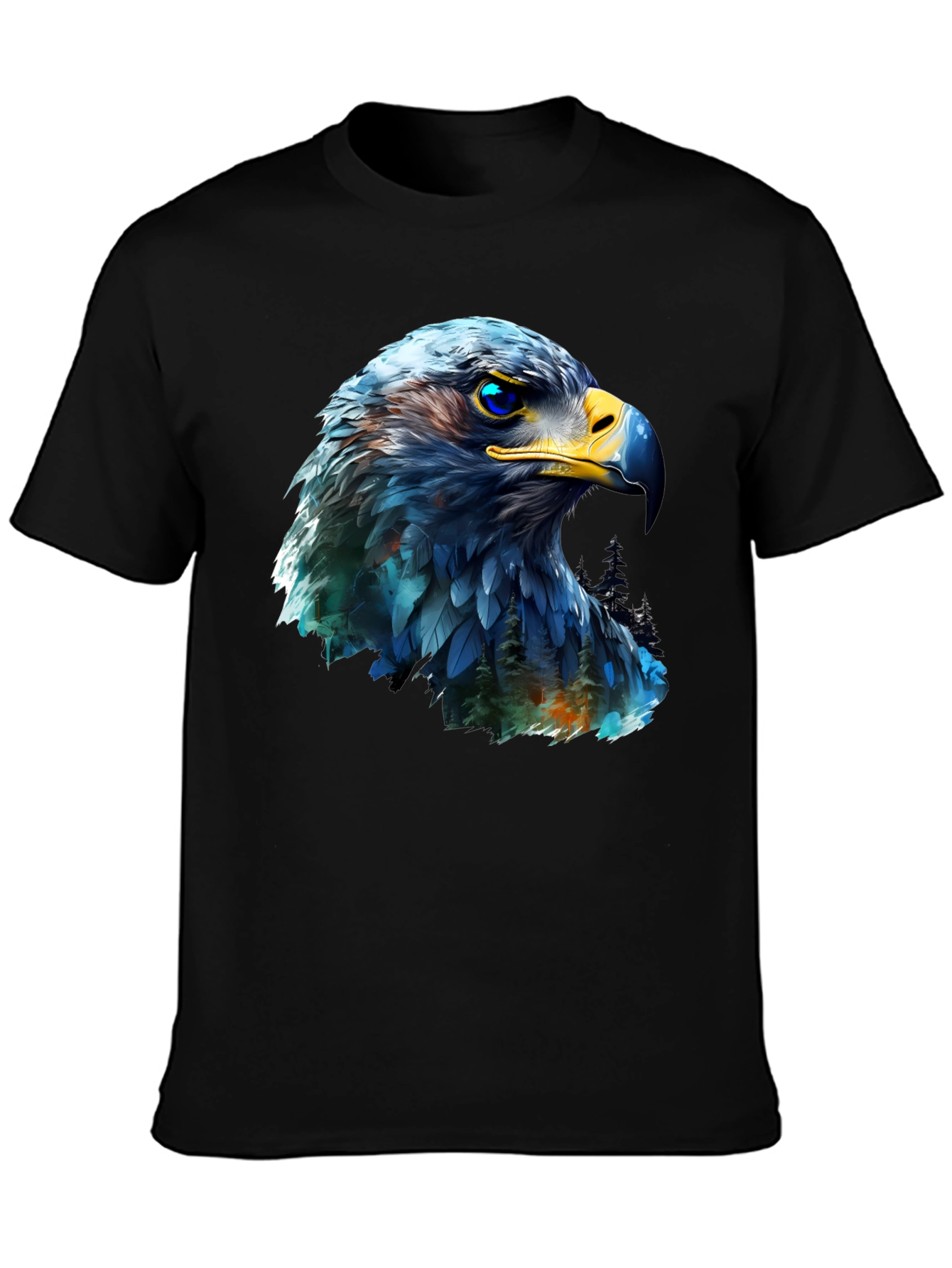 Black Eagle Graphic Print Black T-Shirt view 3