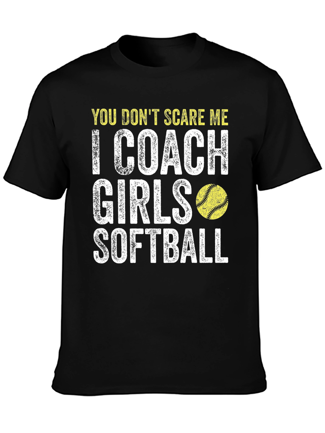 Black Coach Girls Softball T-Shirt view 3