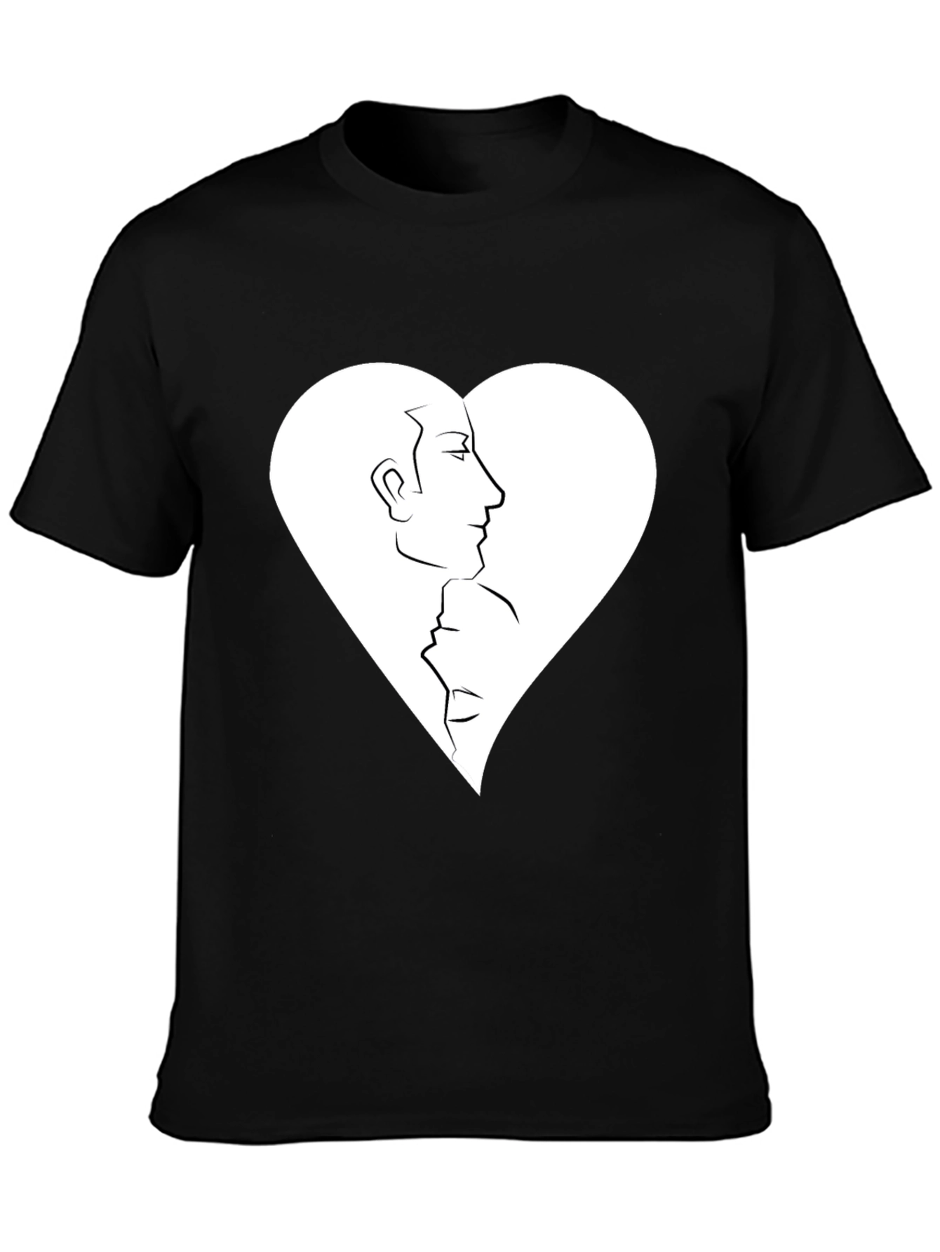 Black Heart Faces Graphic Tee - Black Casual Shirt view 3
