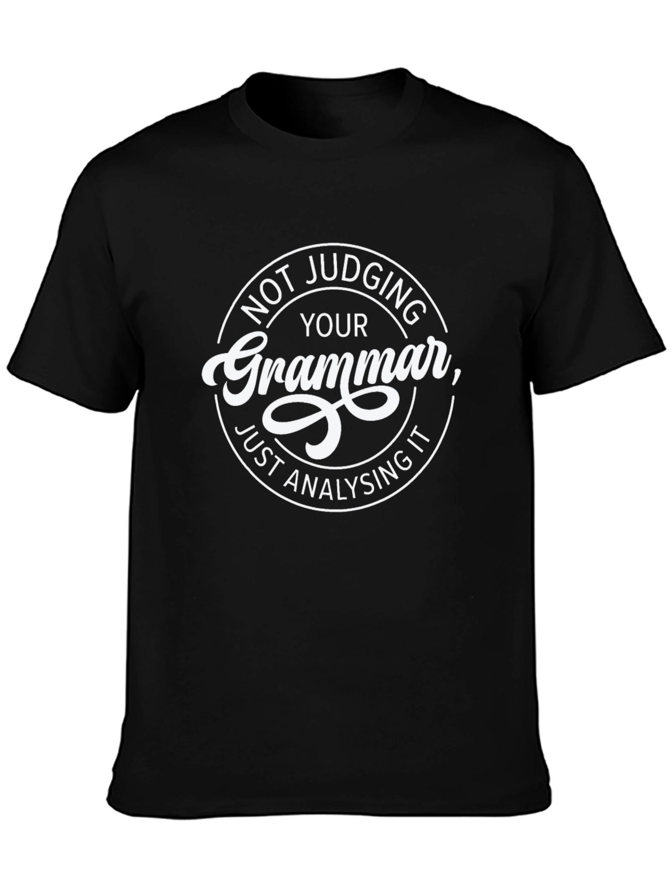 Black Grammar Lover Black T-Shirt view 3